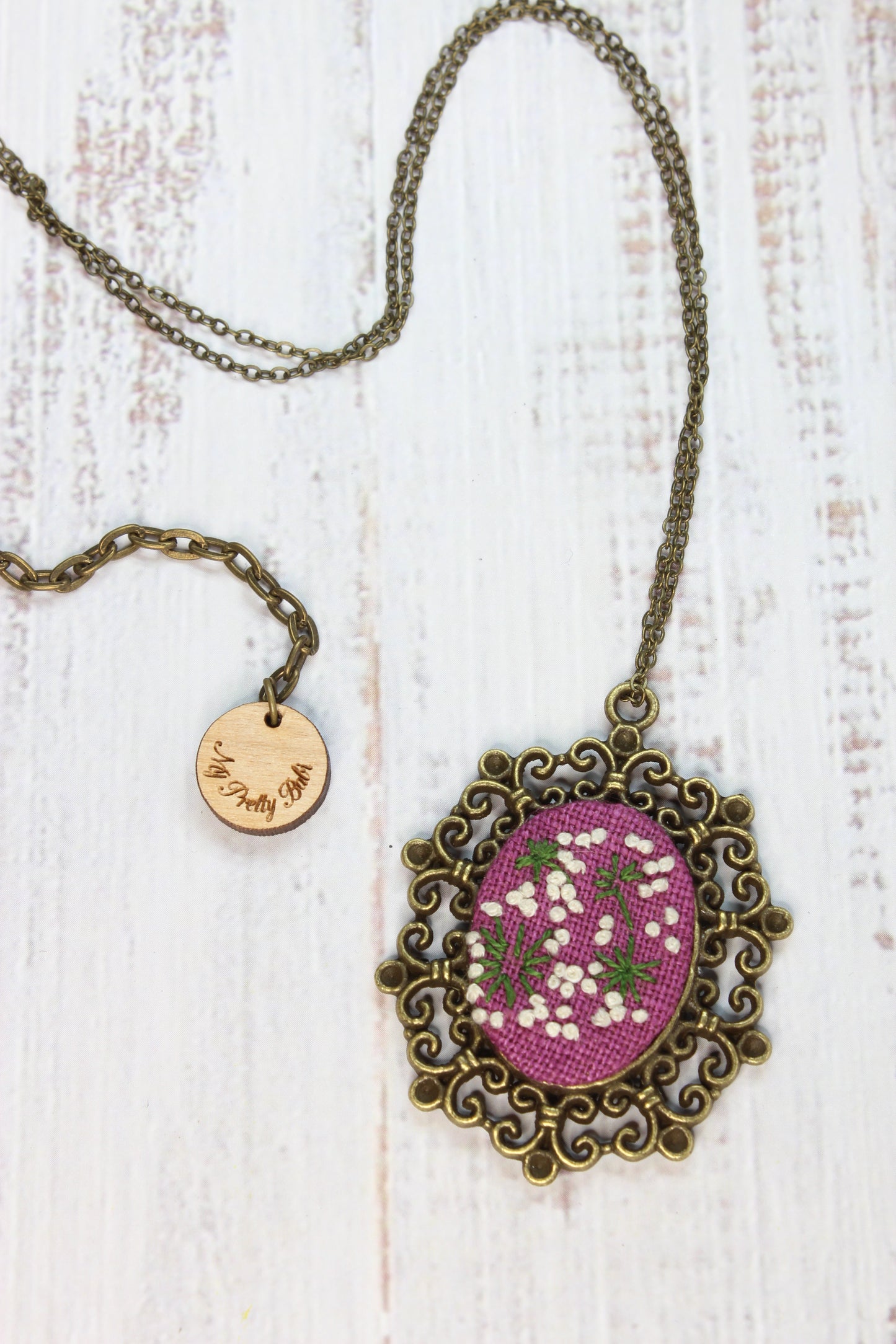 Embroidery Dandelion Necklace