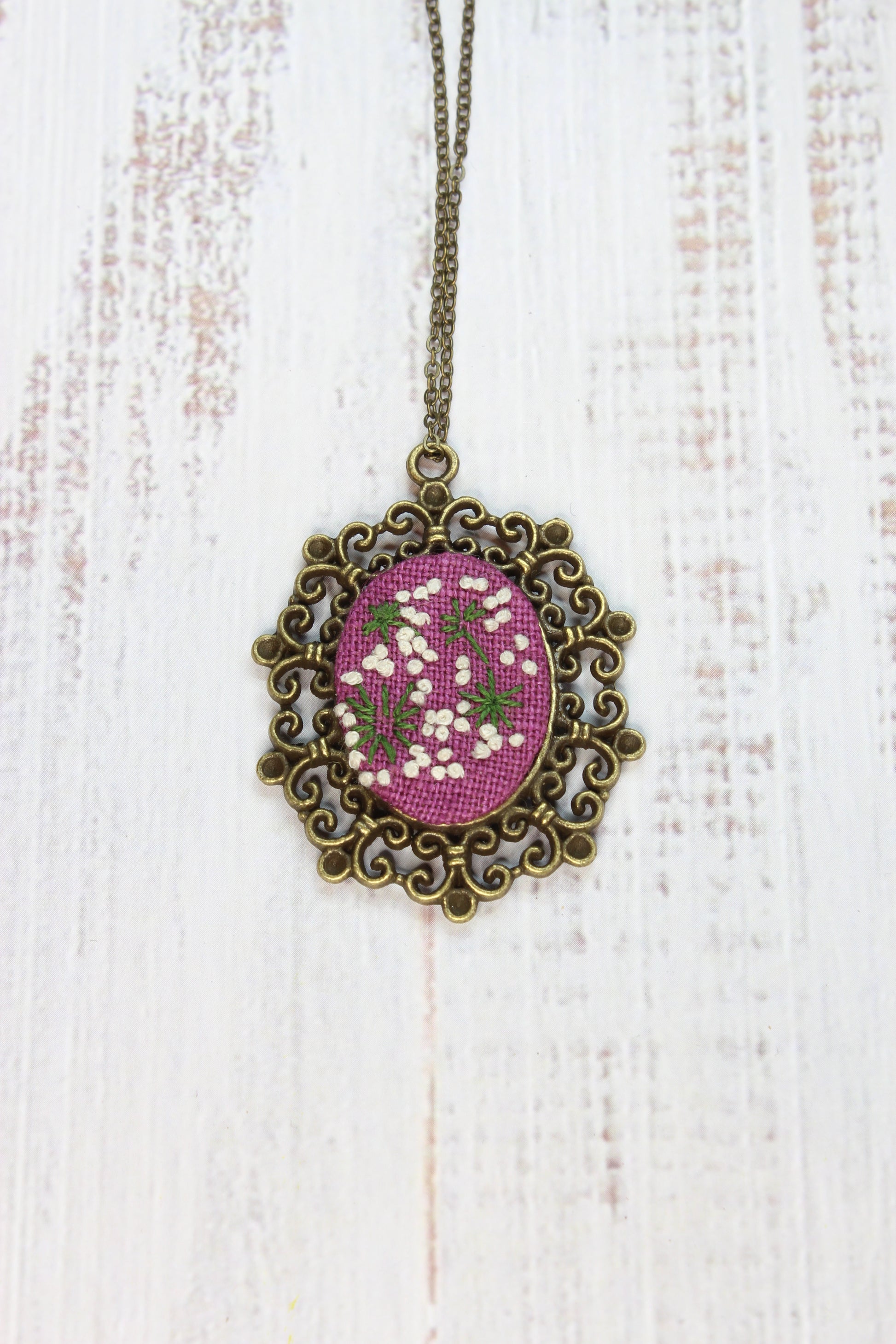 Embroidery Dandelion Necklace