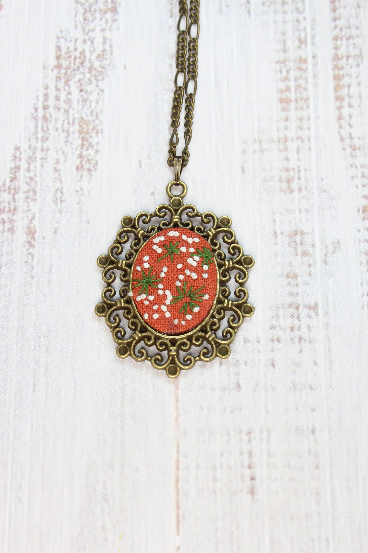 Embroidery Dandelion Necklace