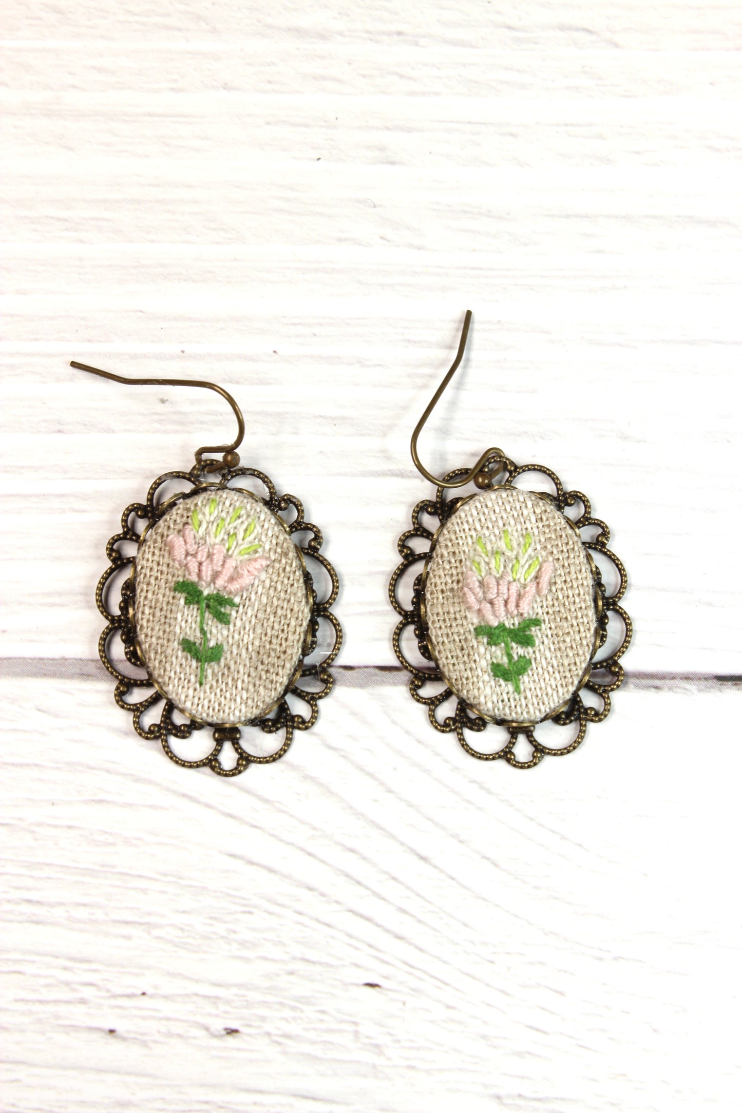 Embroidery Flower Wire Filigree Earrings