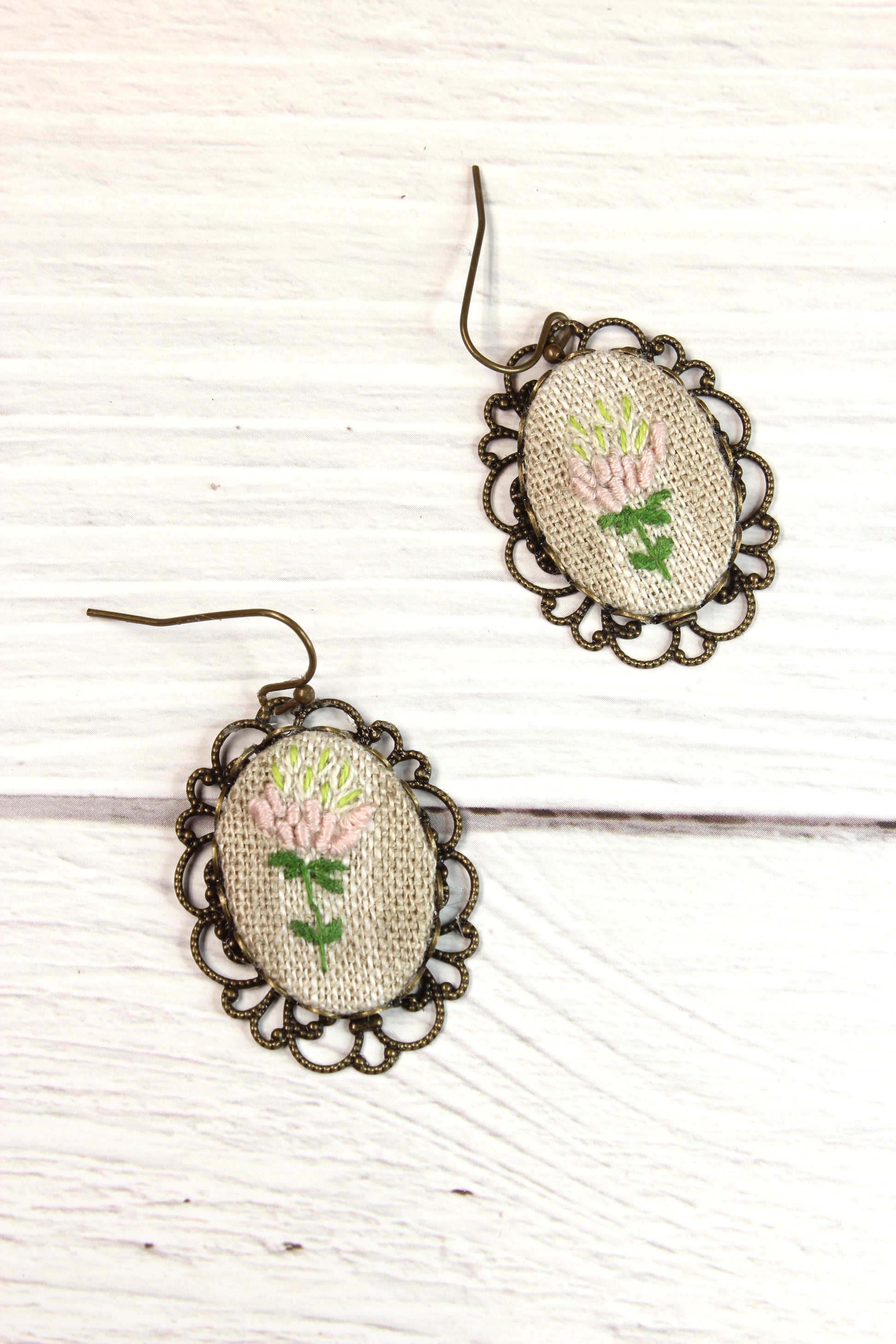 Embroidery Flower Wire Filigree Earrings