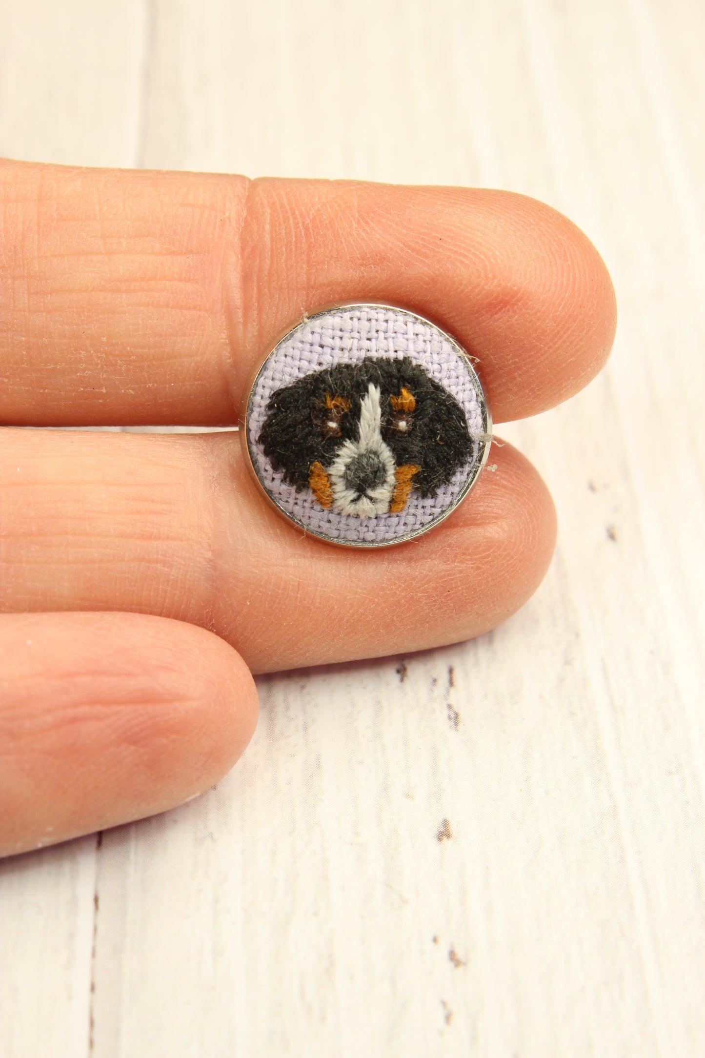 Embroidery Bernese Mountain Dog Studs Earrings