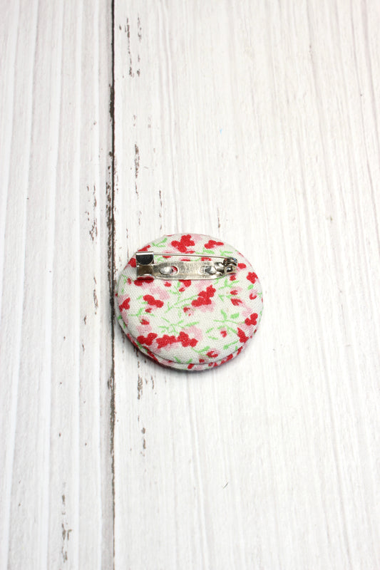 Embroidery Pink Pansies Brooch