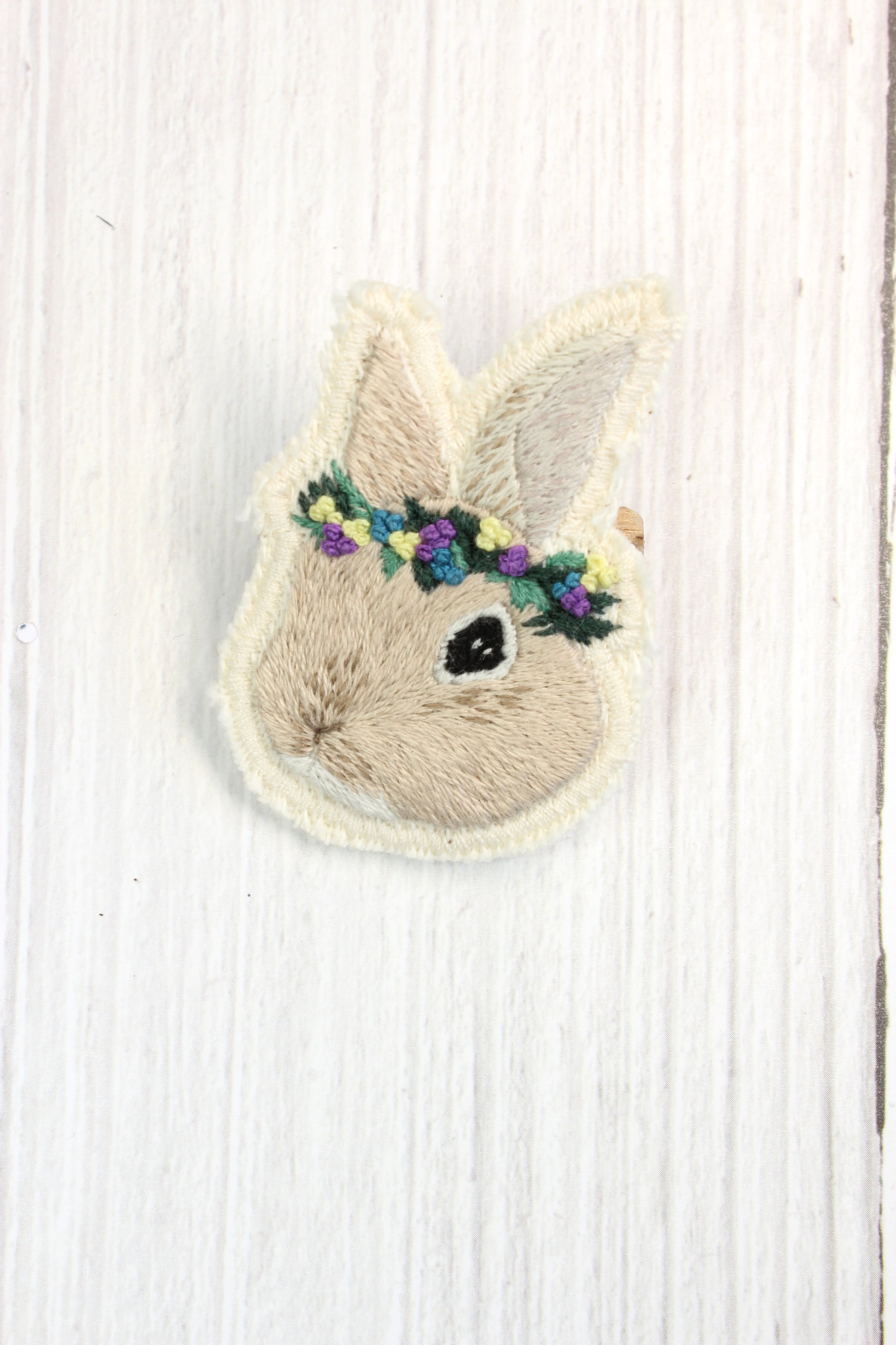 Embroidery Bunny Brooch