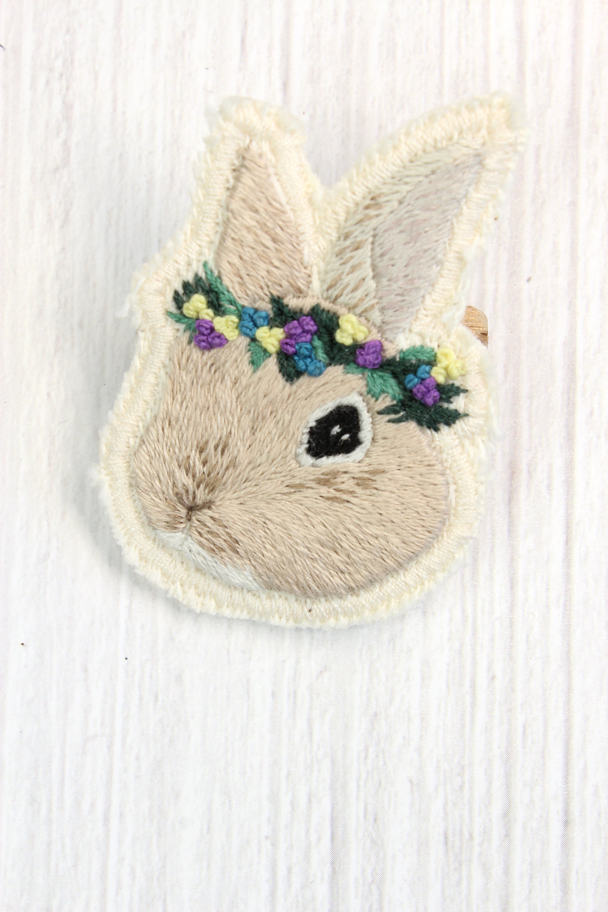 Embroidery Bunny Brooch