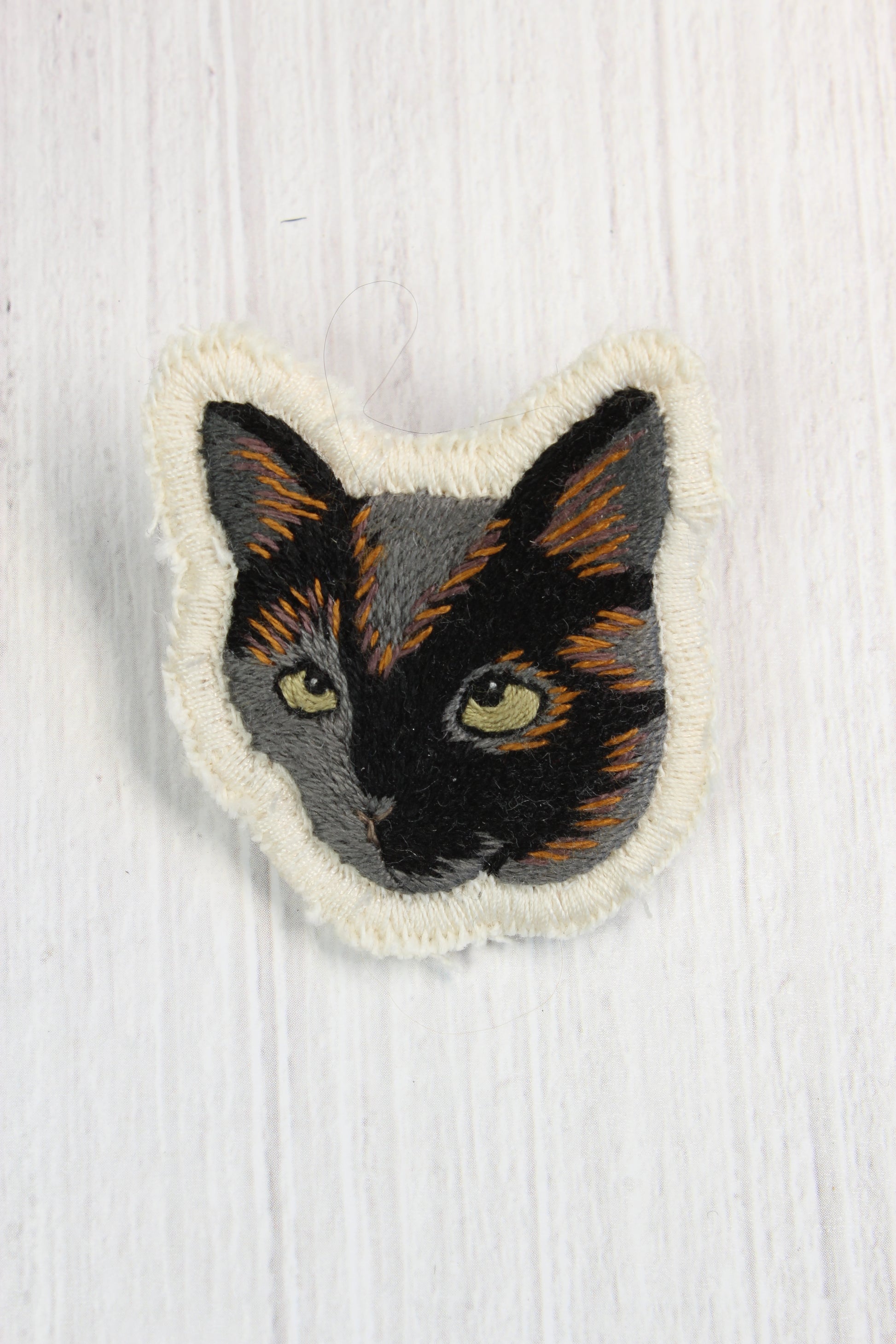Embroidery Cat Brooch