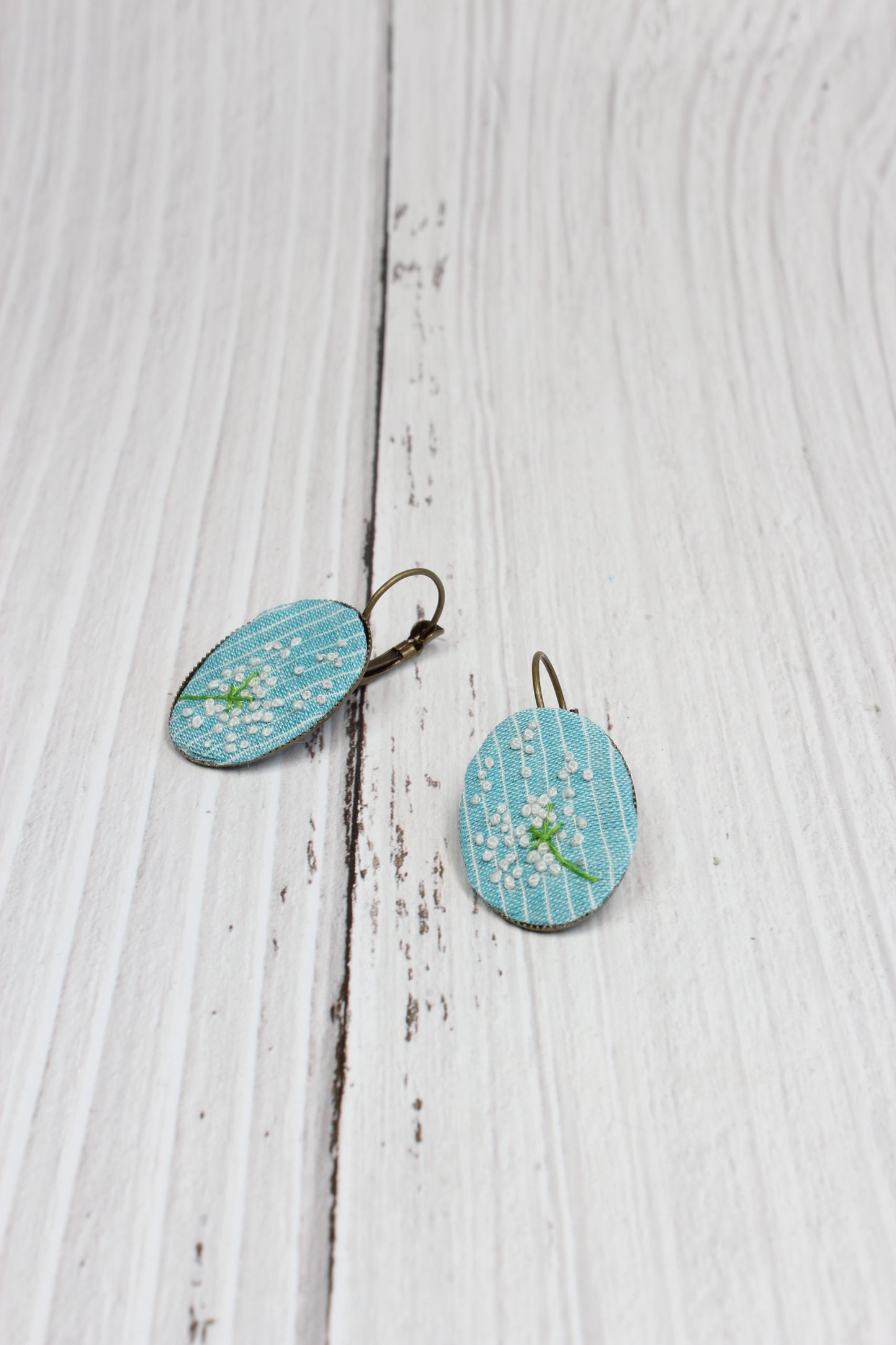 Embroidery Dandelion Wire Earrings
