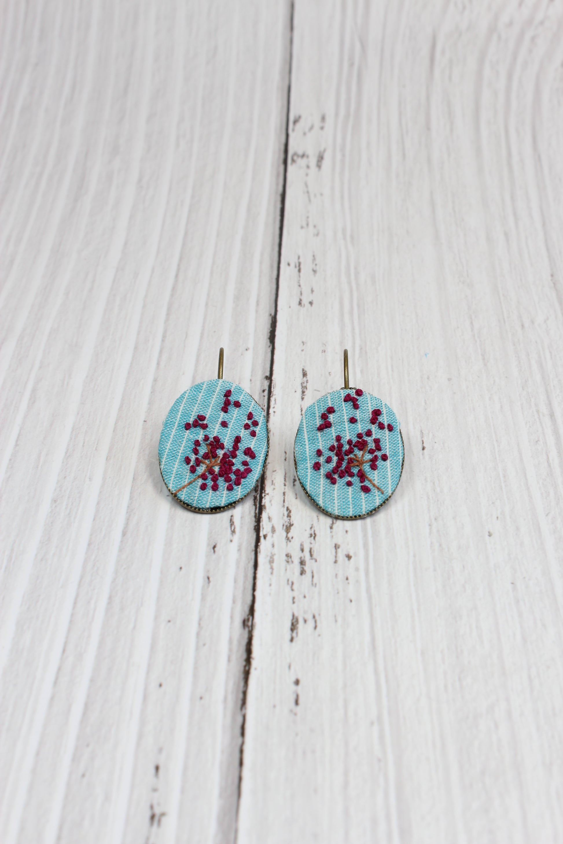 Embroidery Dandelion Wire Earrings