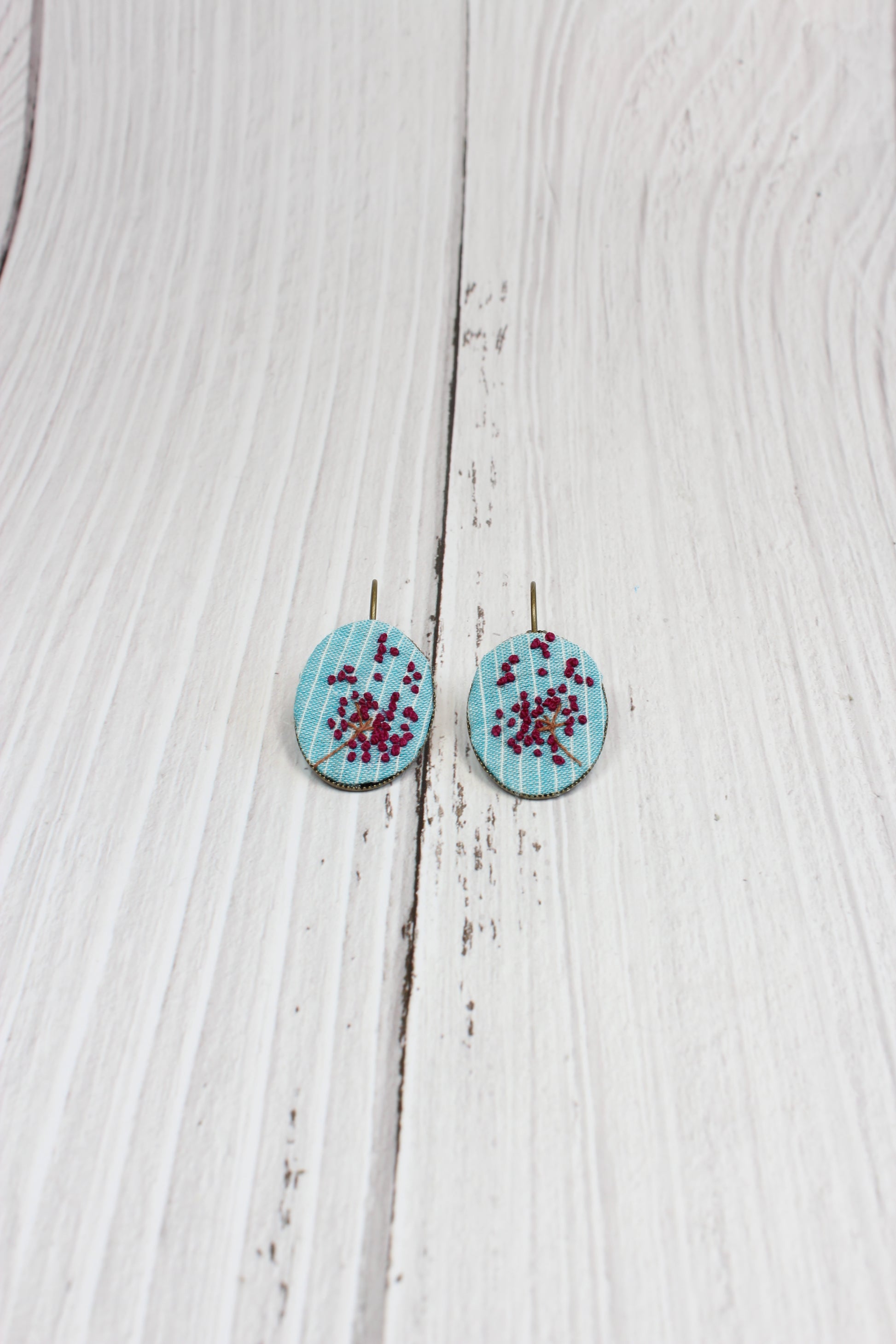 Embroidery Dandelion Wire Earrings