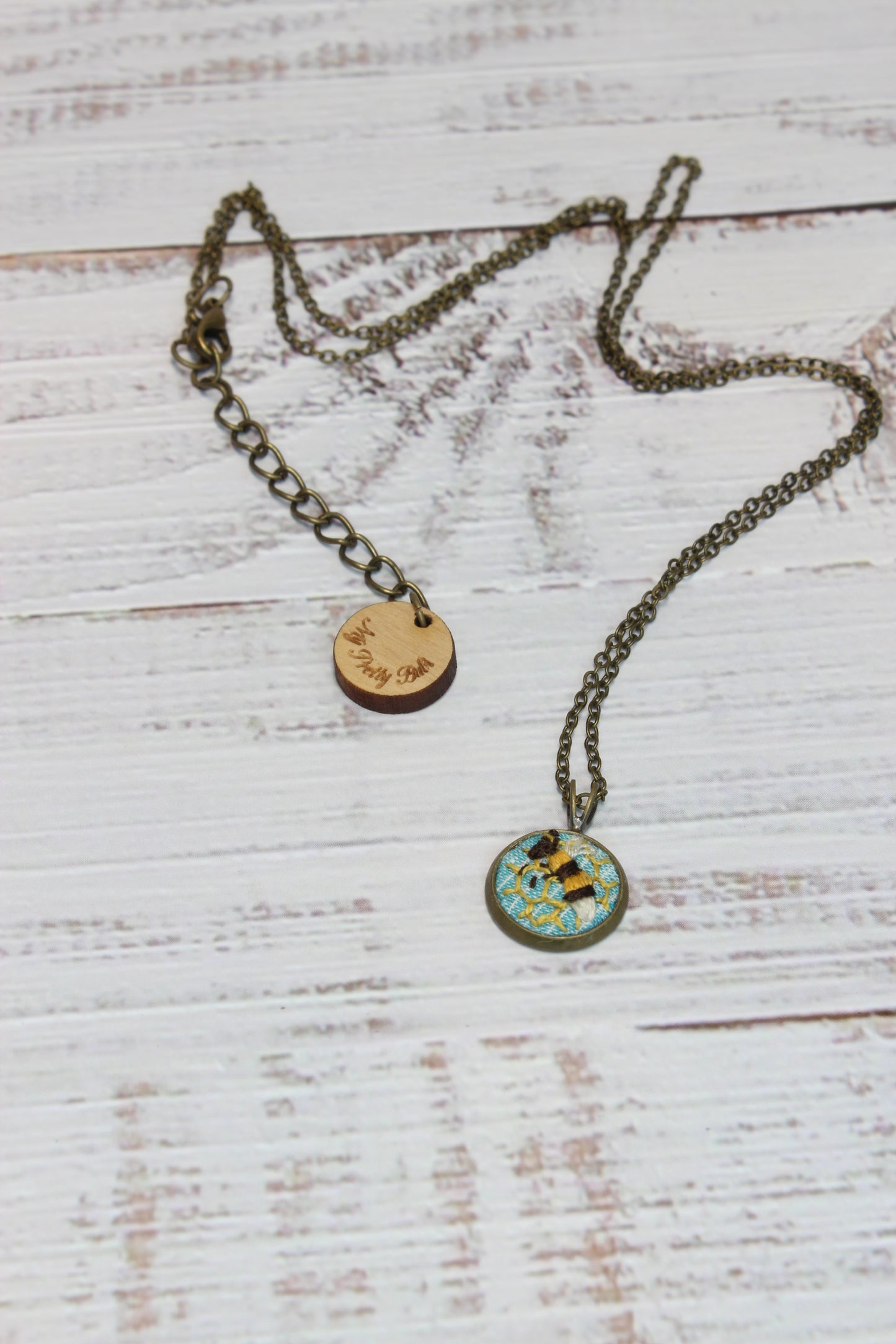 Embroidery Bee Necklace