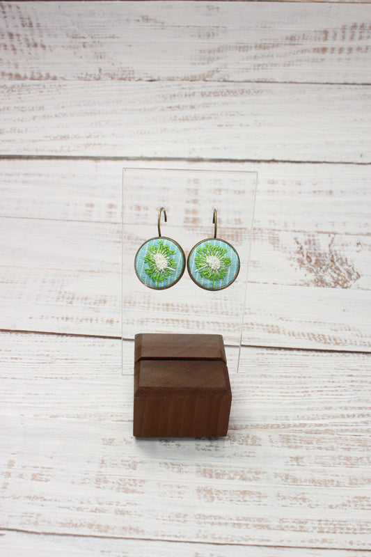 Embroidery Dandelion Earrings