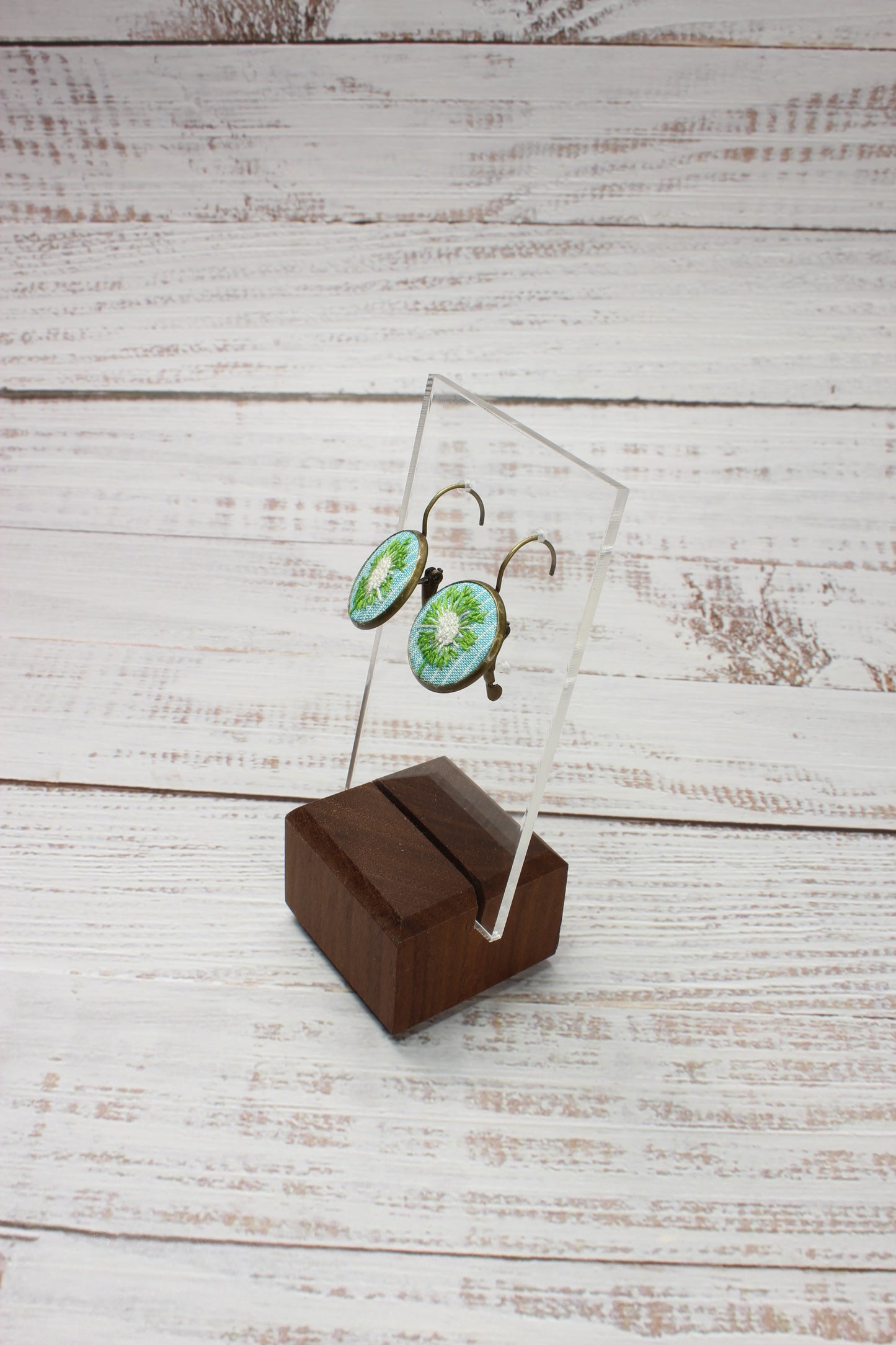 Embroidery Dandelion Earrings