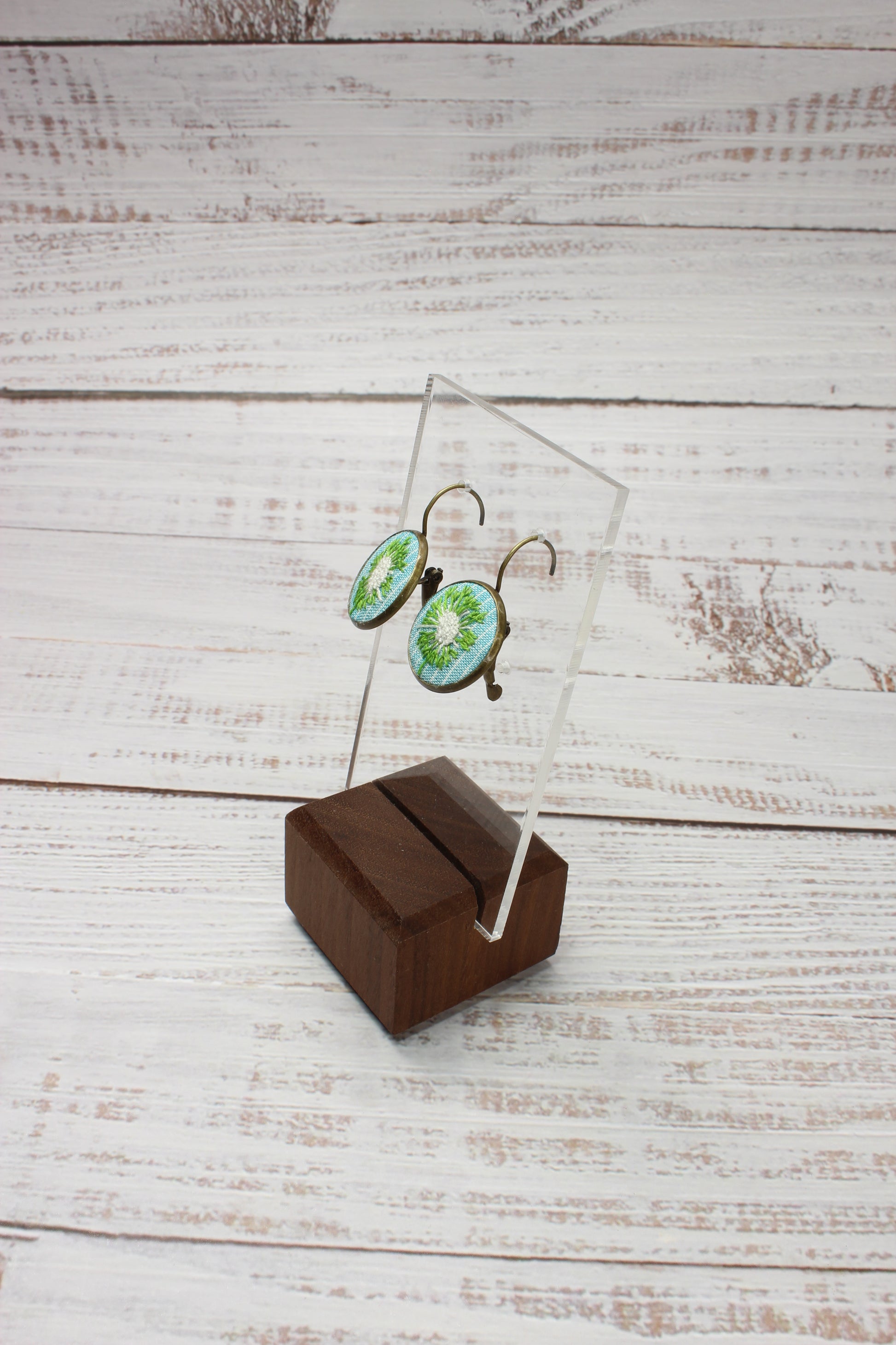 Embroidery Dandelion Earrings