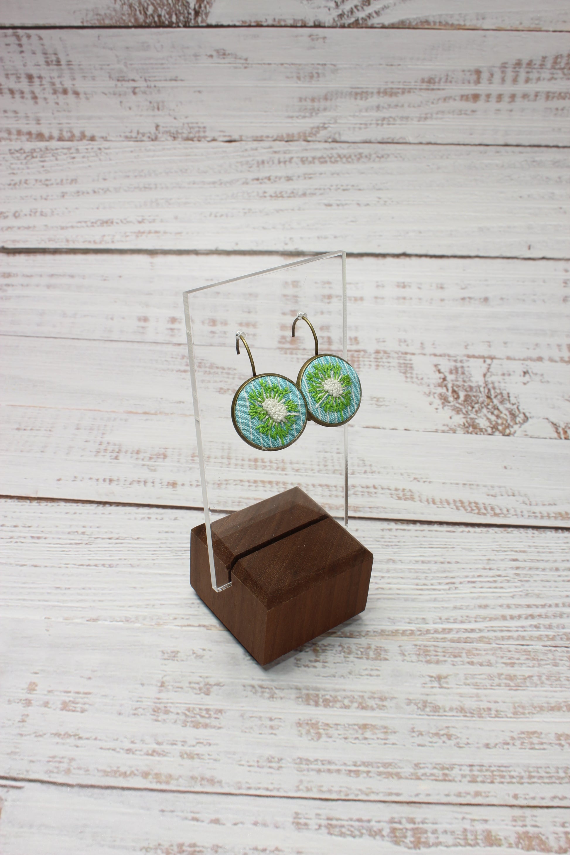 Embroidery Dandelion Earrings