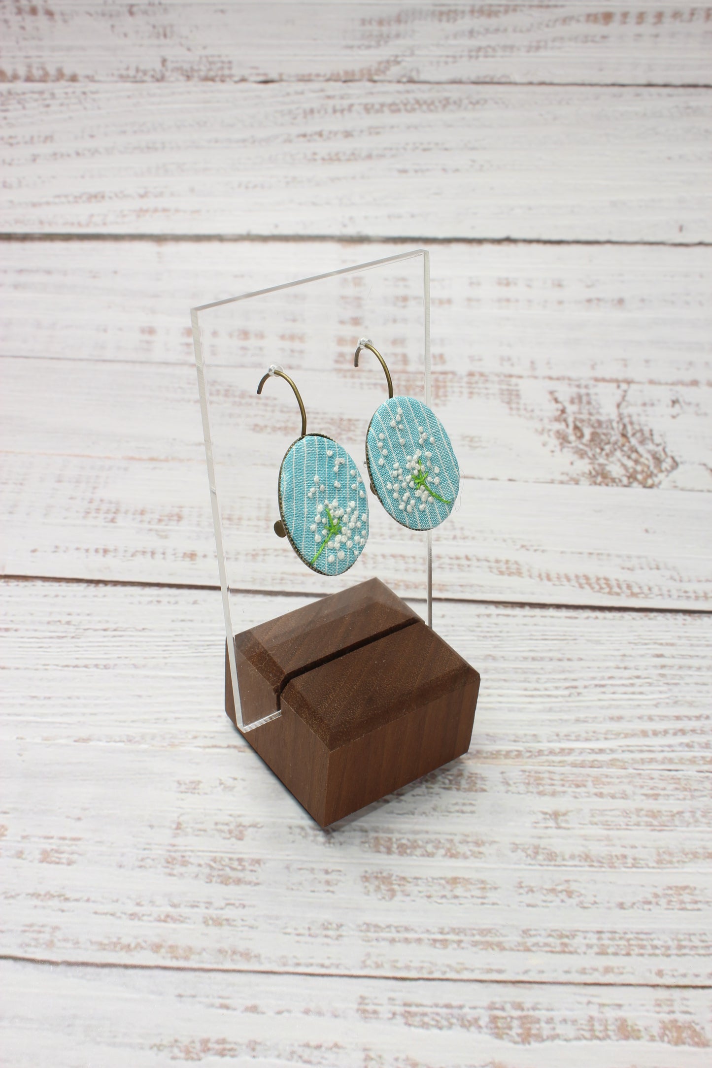 Embroidery Dandelion Wire Earrings