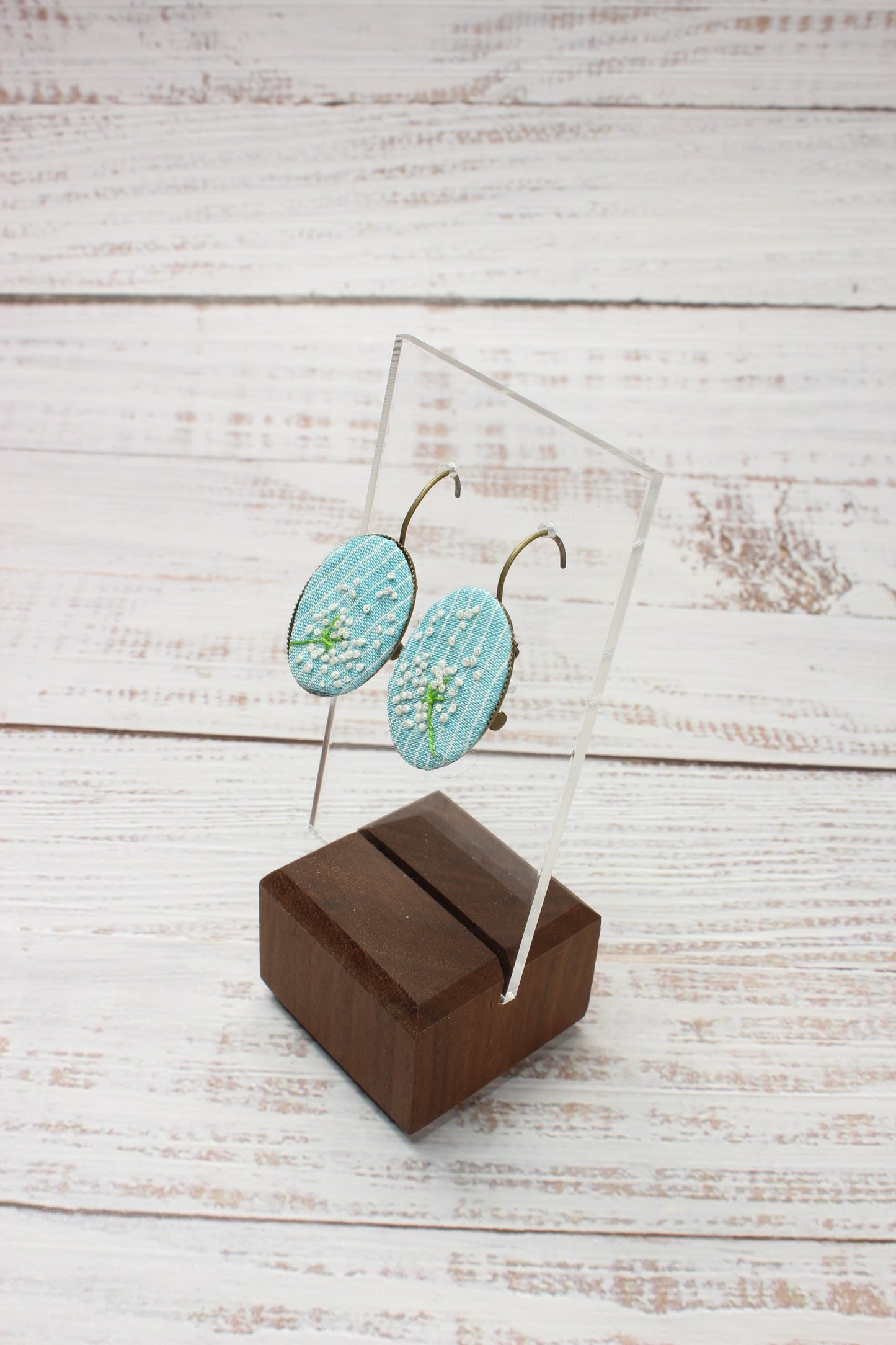Embroidery Dandelion Wire Earrings