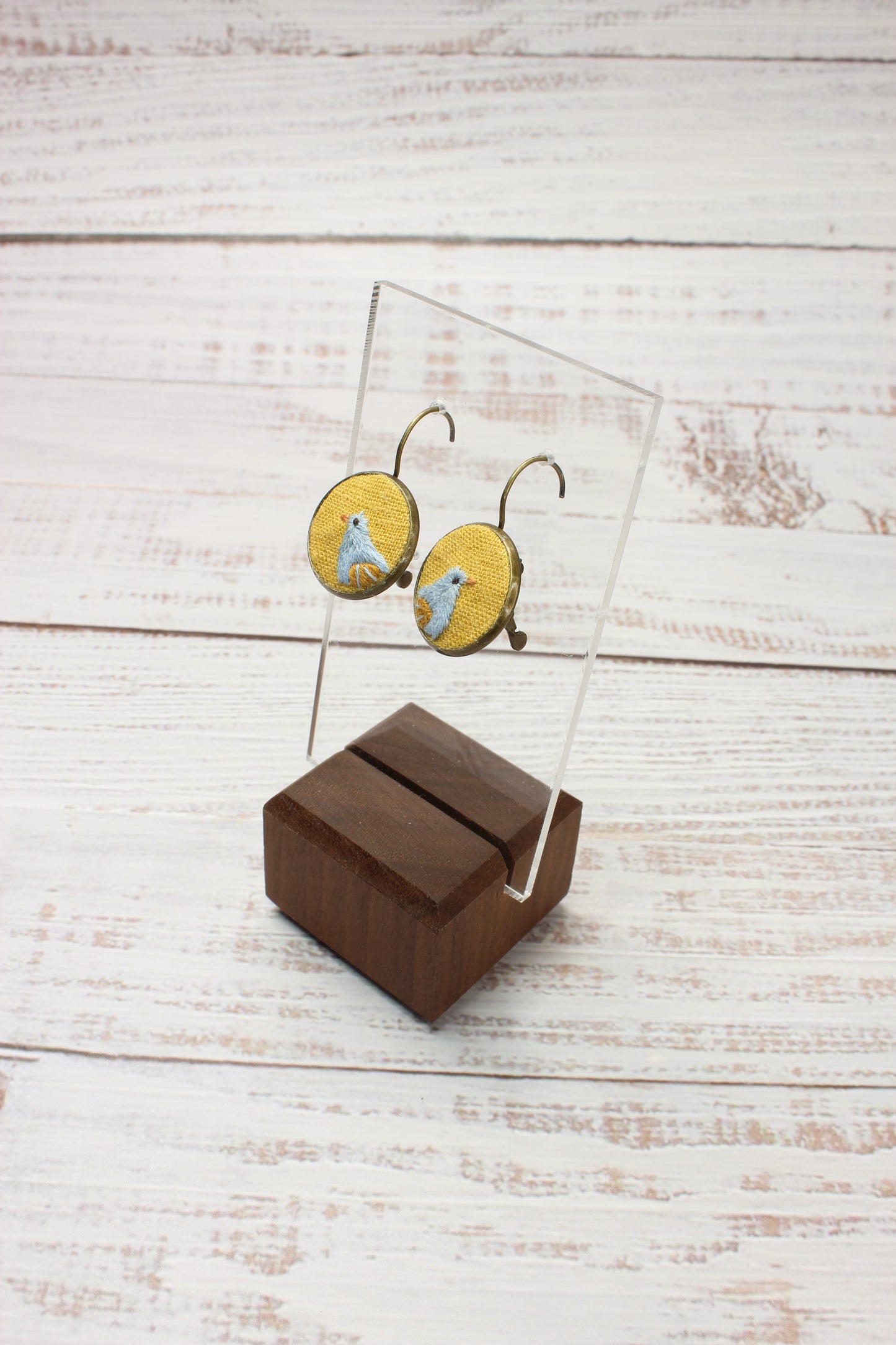 Embroidery Bird Earrings
