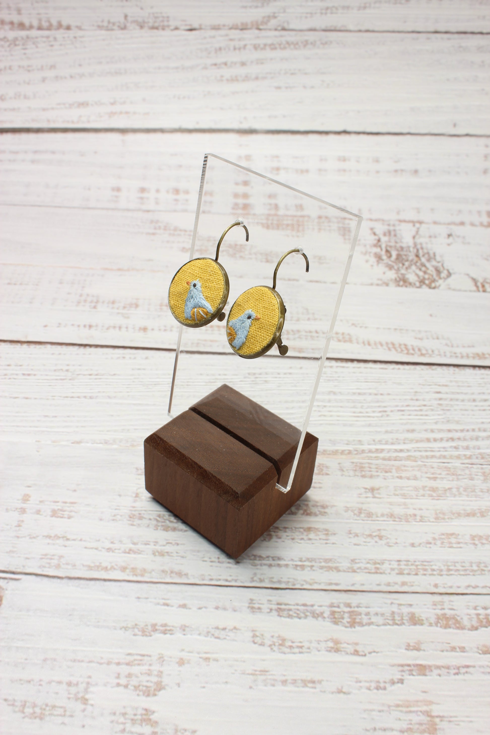 Embroidery Bird Earrings