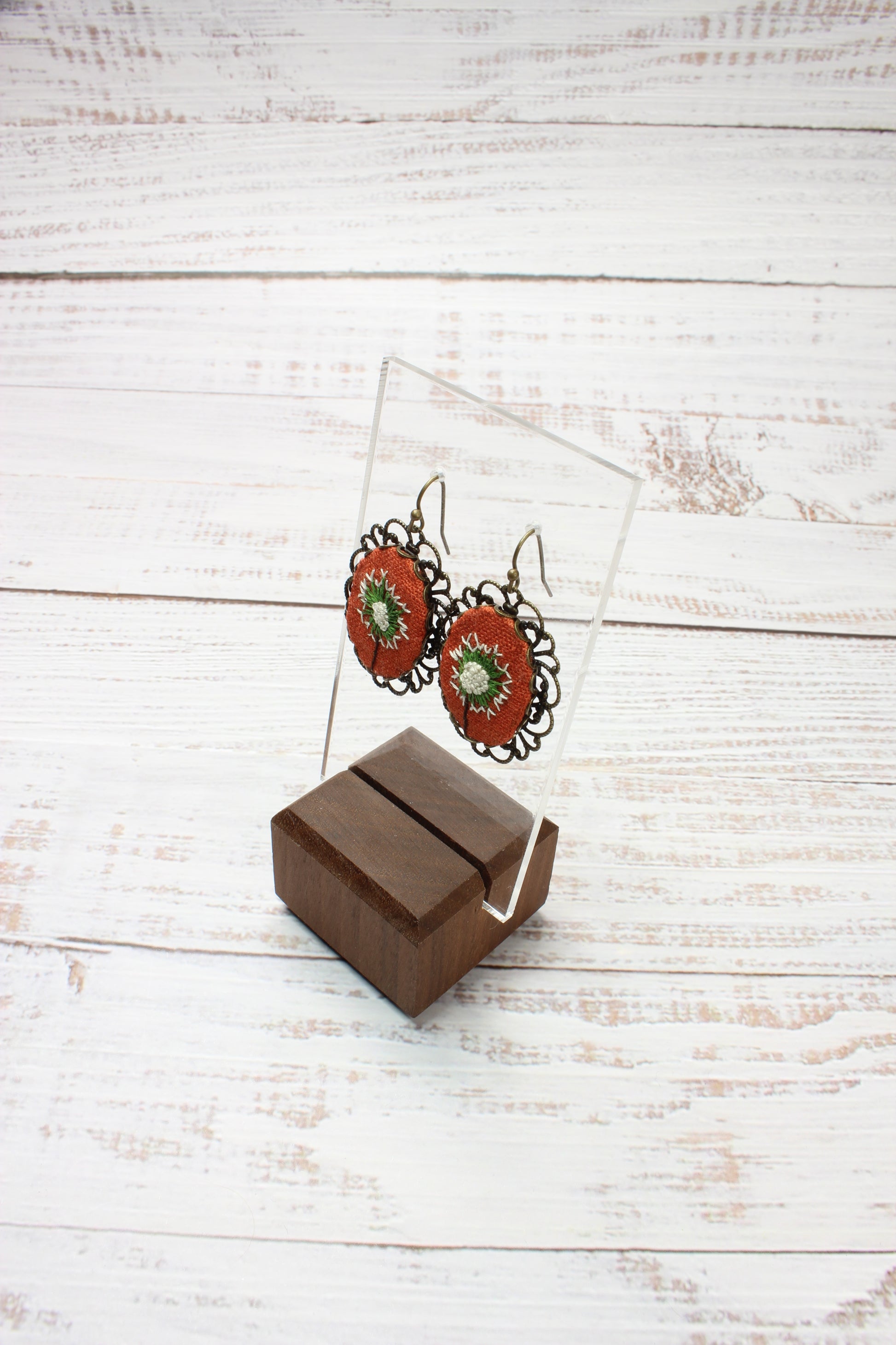 Embroidery Dandelion Wire Filigree Earrings