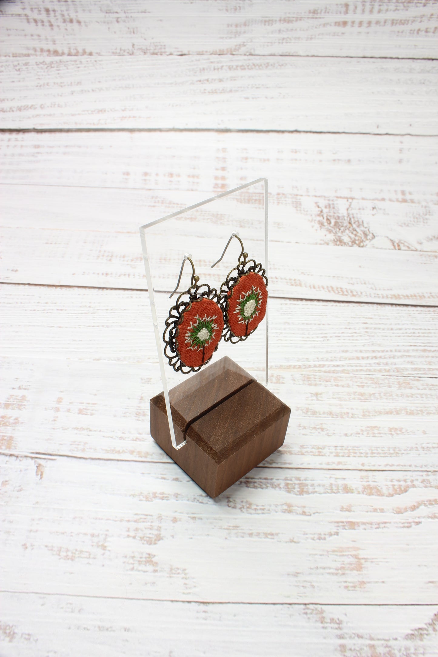 Embroidery Dandelion Wire Filigree Earrings
