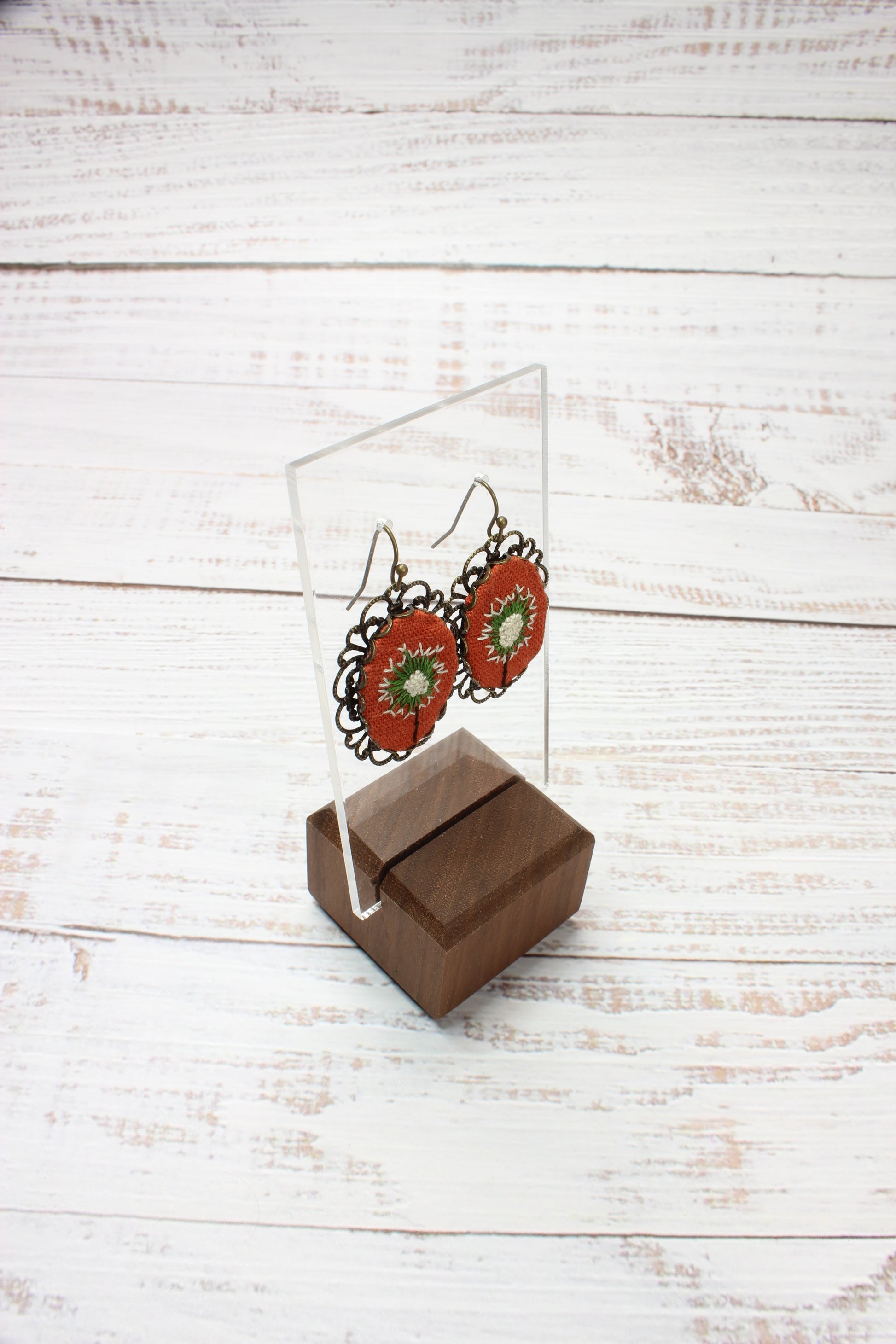 Embroidery Dandelion Wire Filigree Earrings