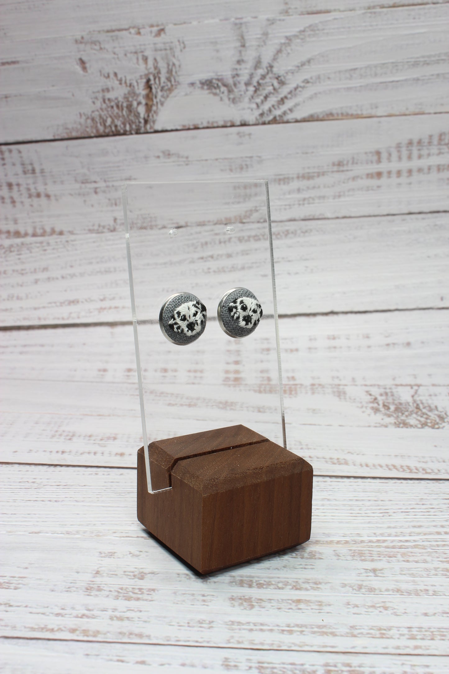 Embroidery Dalmatian Studs Earrings