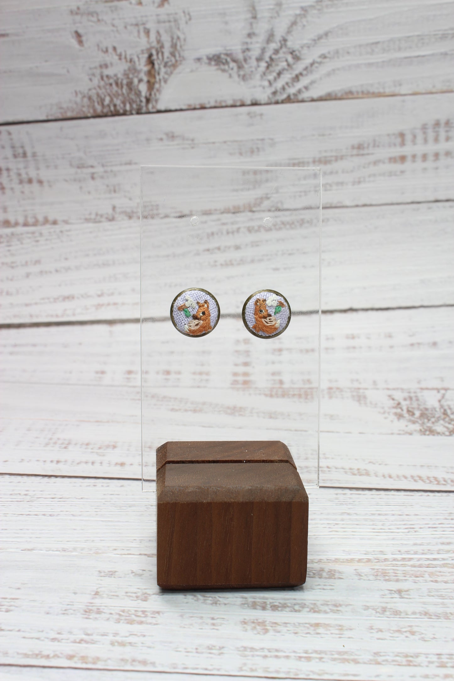 Embroidery Deer Studs Earrings