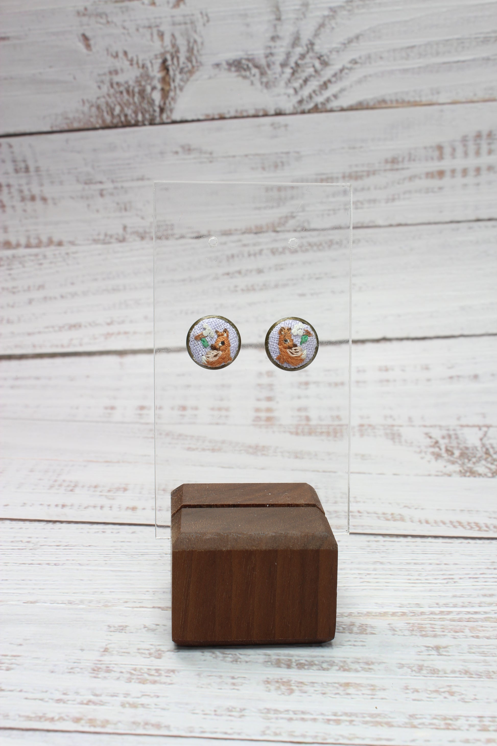 Embroidery Deer Studs Earrings