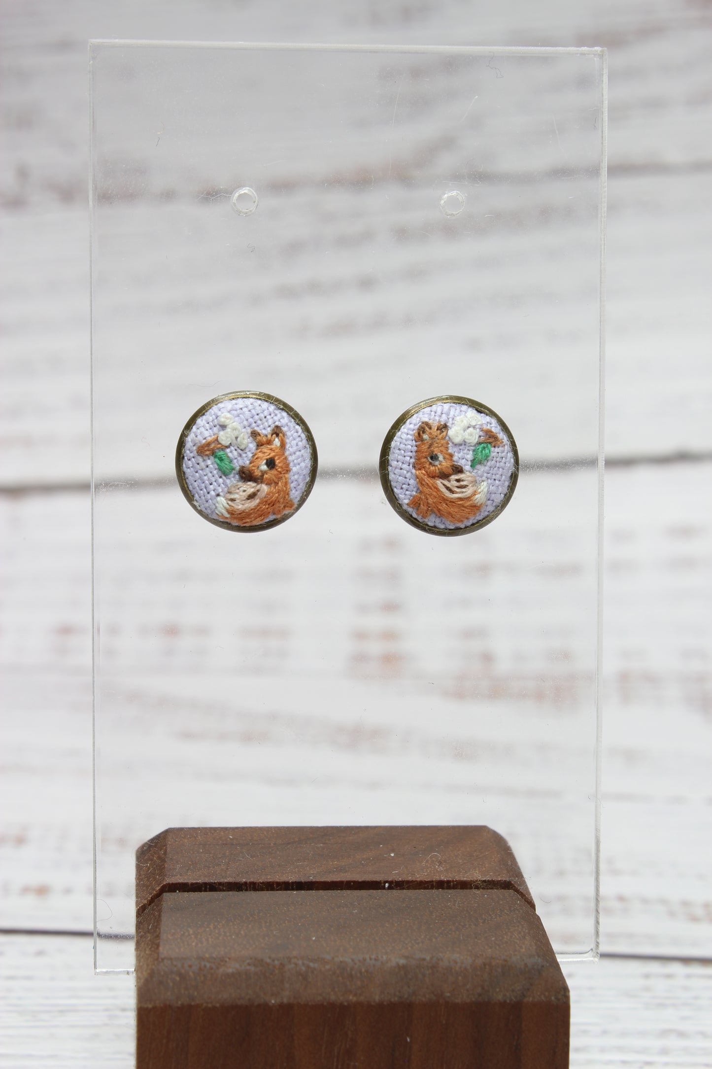 Embroidery Deer Studs Earrings