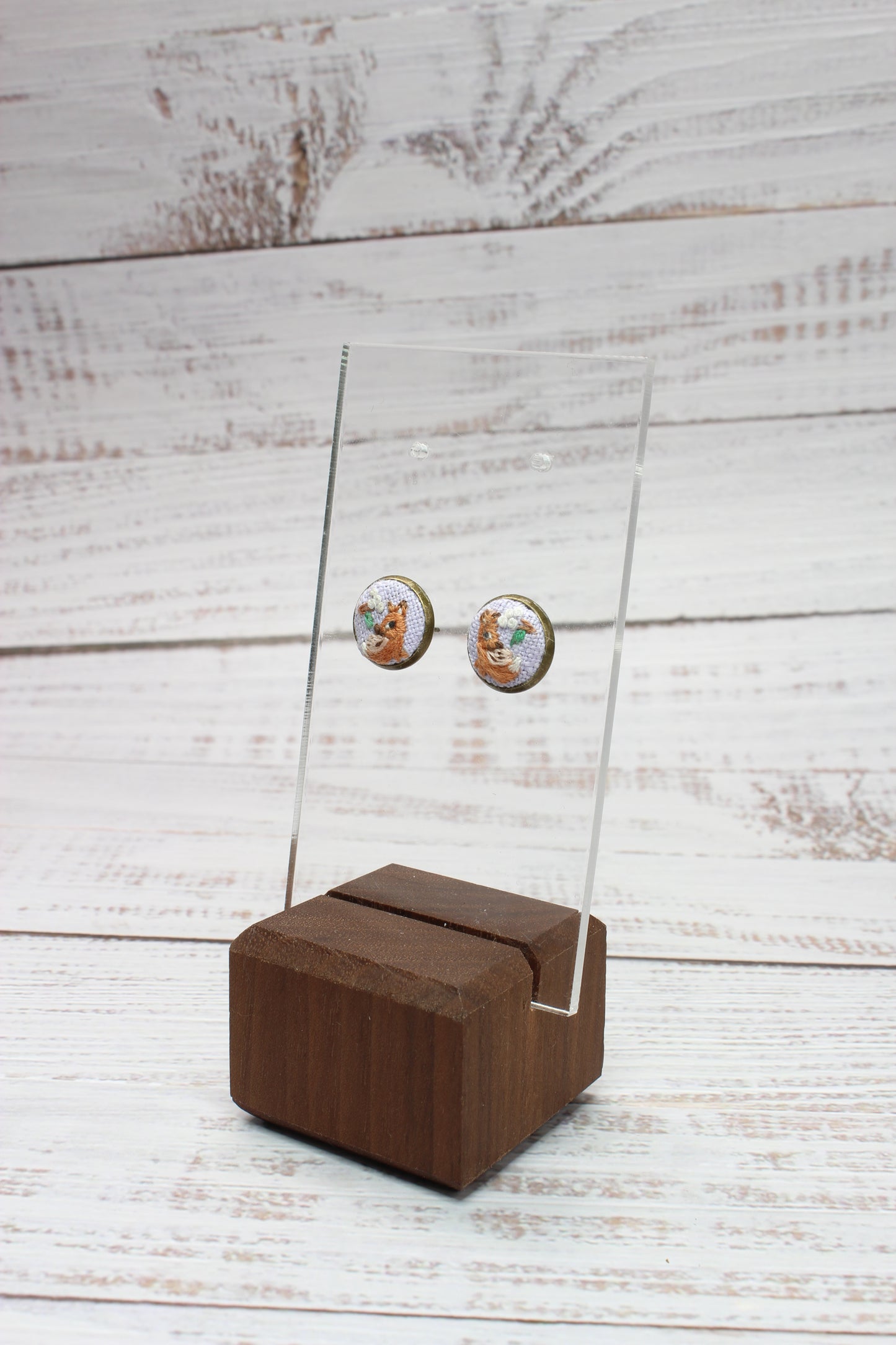Embroidery Deer Studs Earrings