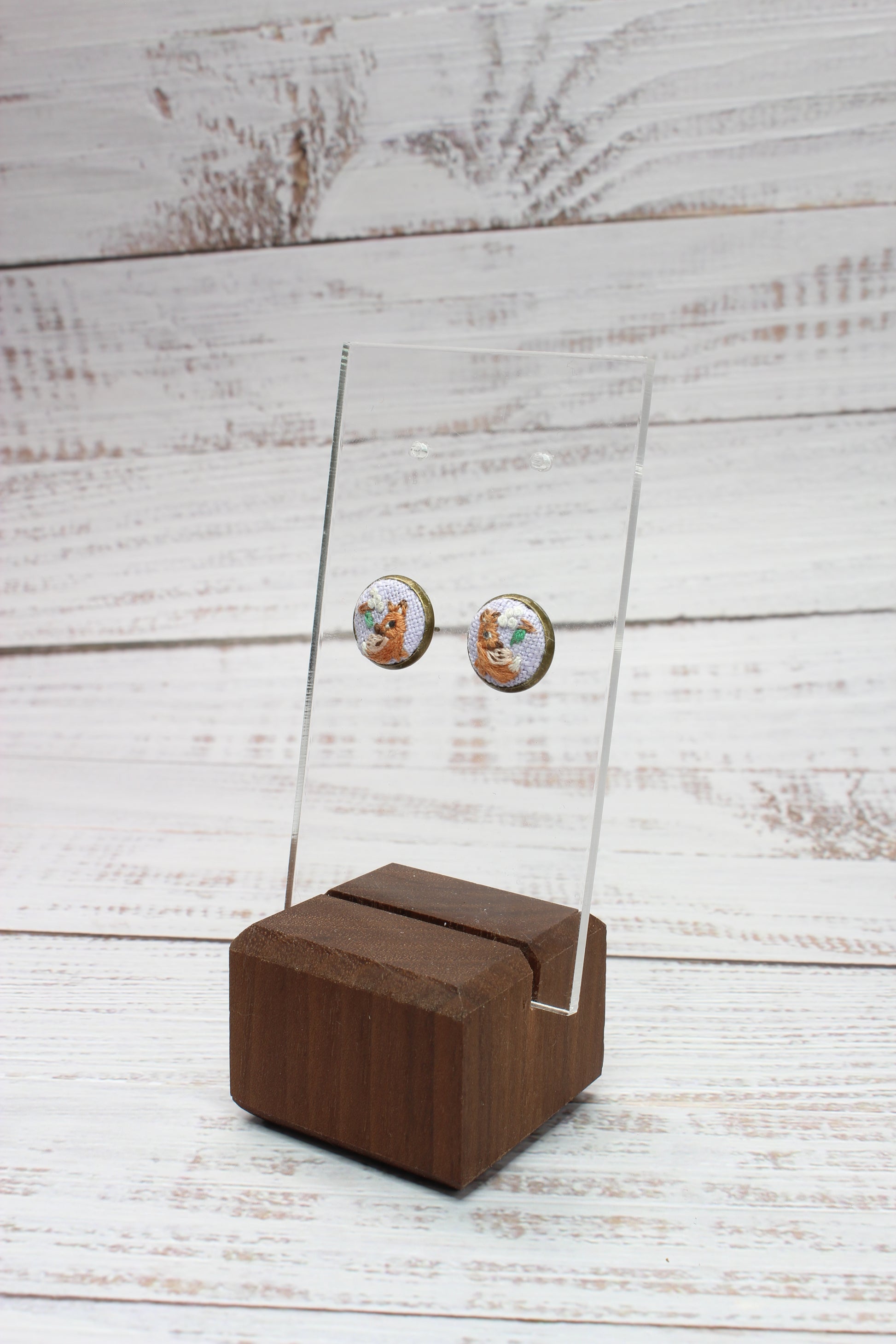 Embroidery Deer Studs Earrings
