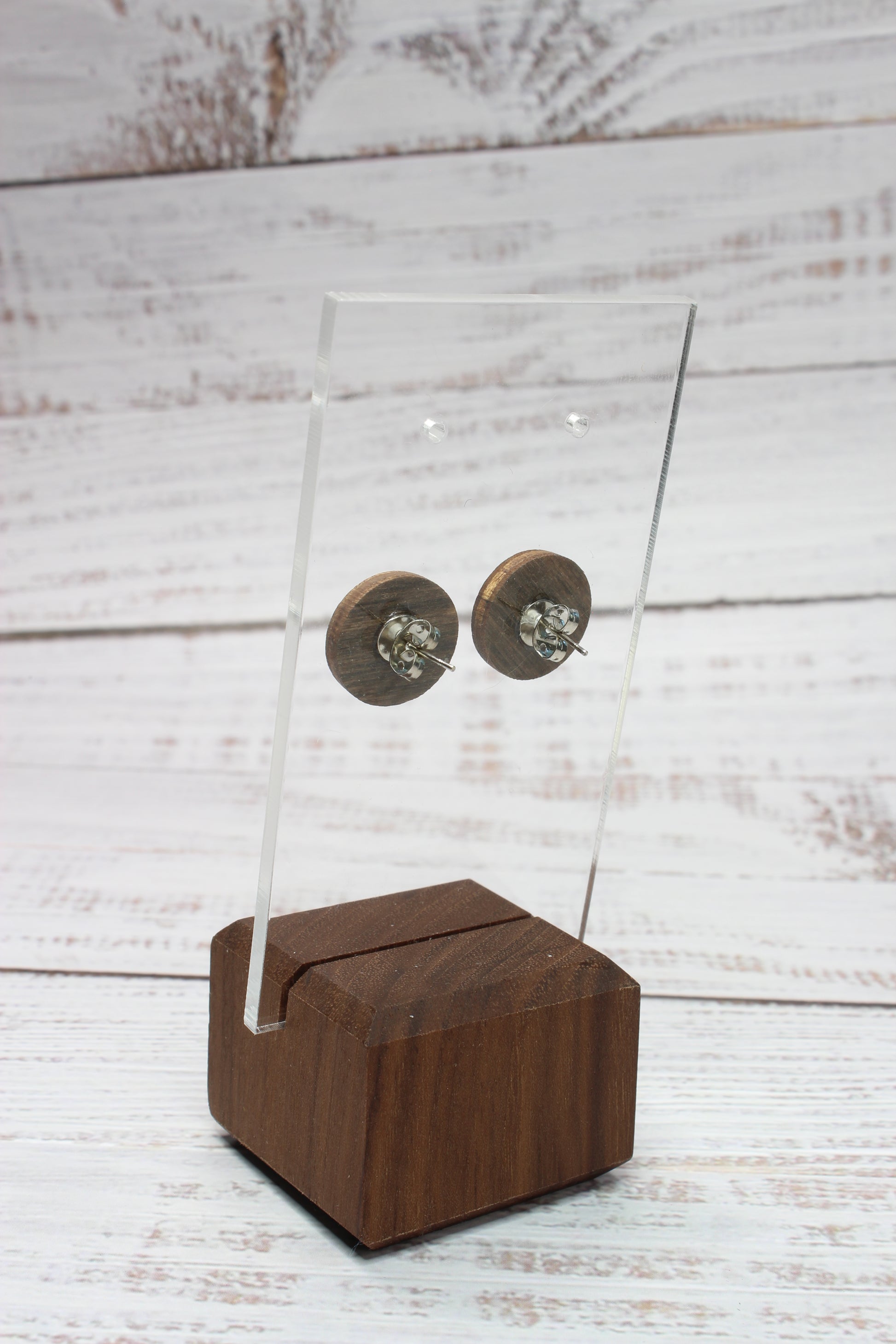 Embroidery Cactus Wood Studs Earrings
