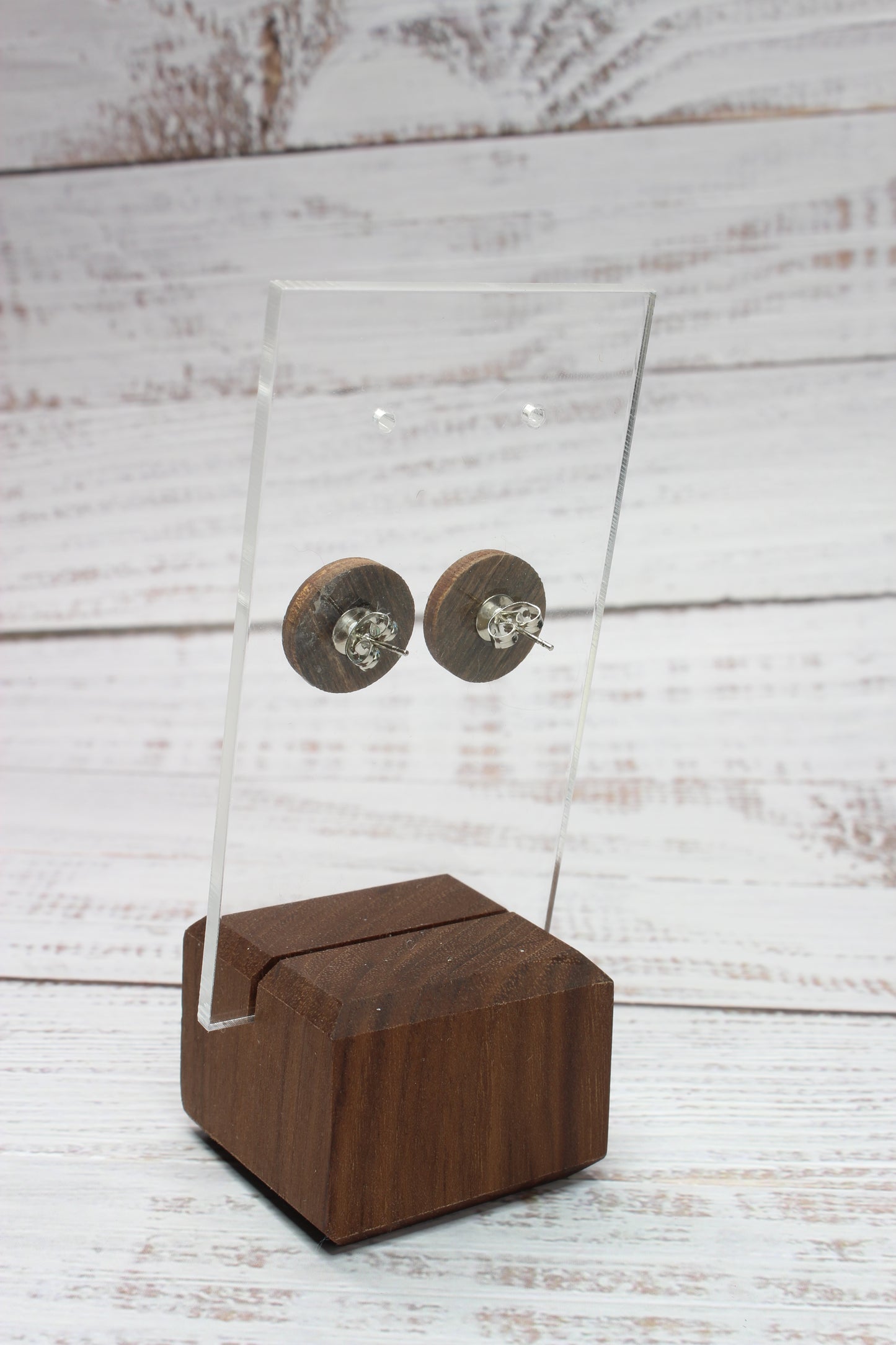 Embroidery Dandelion Wood Studs Earrings