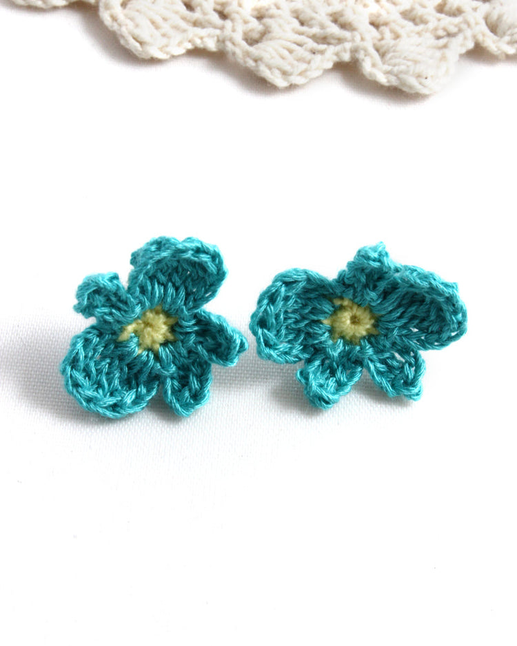 Crochet Flower Studs Earrings
