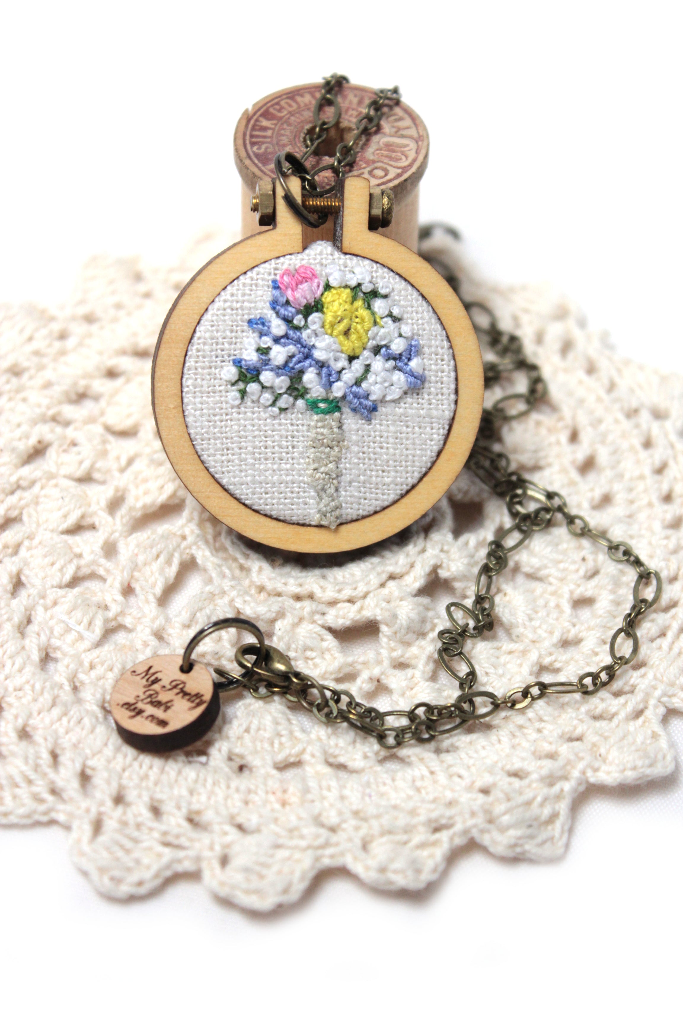 Custom Embroidery Mini Hoop Wedding Bouquet Portrait My Pretty Babi