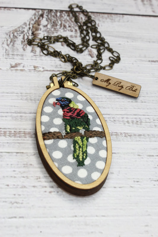 Embroidery Parrot Necklace