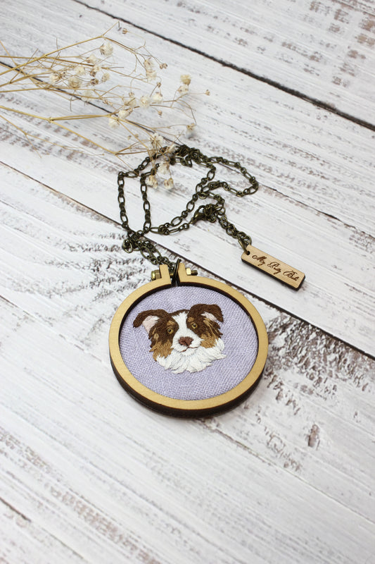 Embroidery Aussie Shepherd Necklace