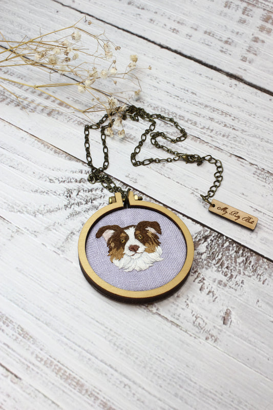 Embroidery Aussie Shepherd Necklace