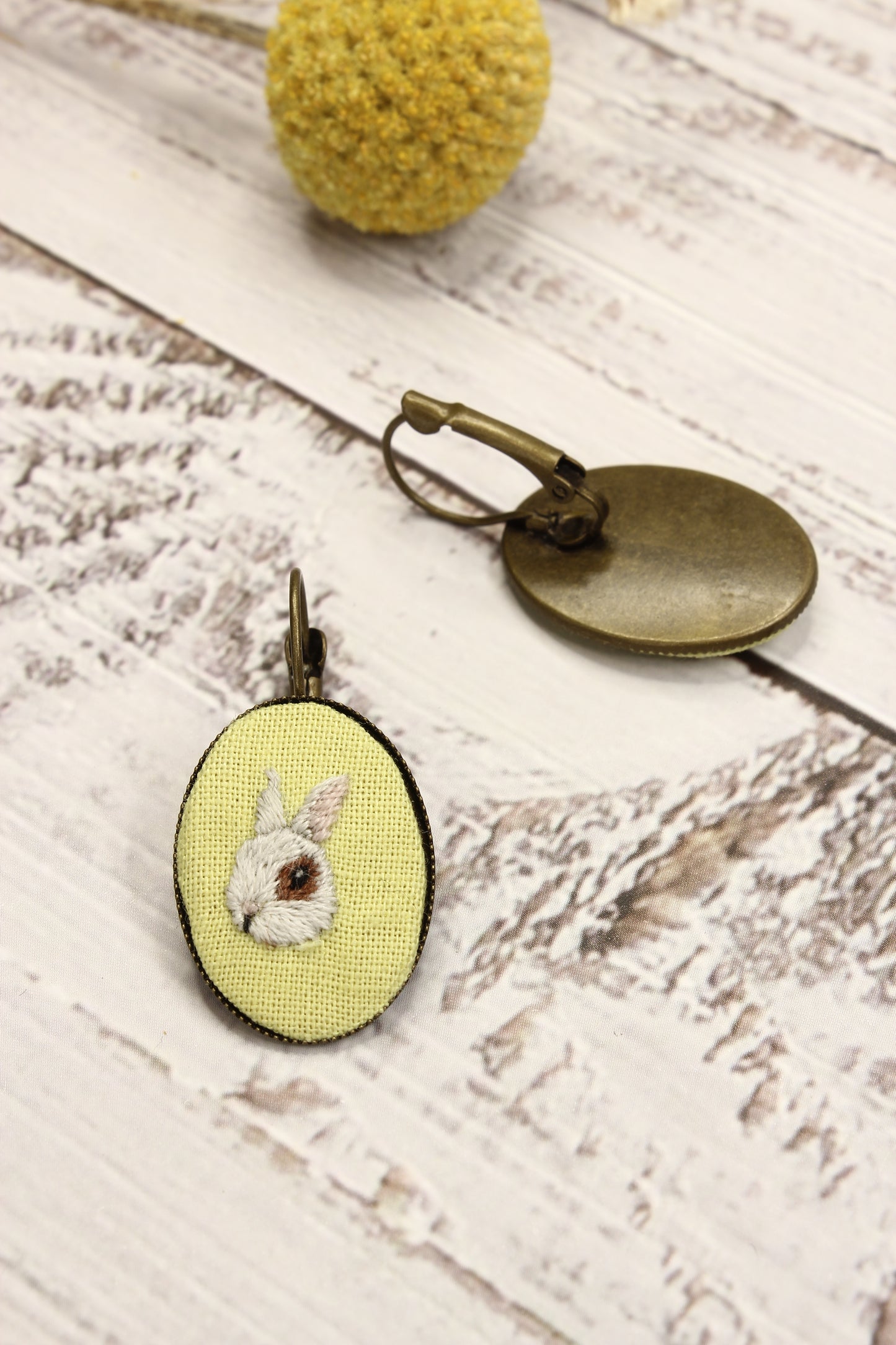 Embroidery Bunny Earrings