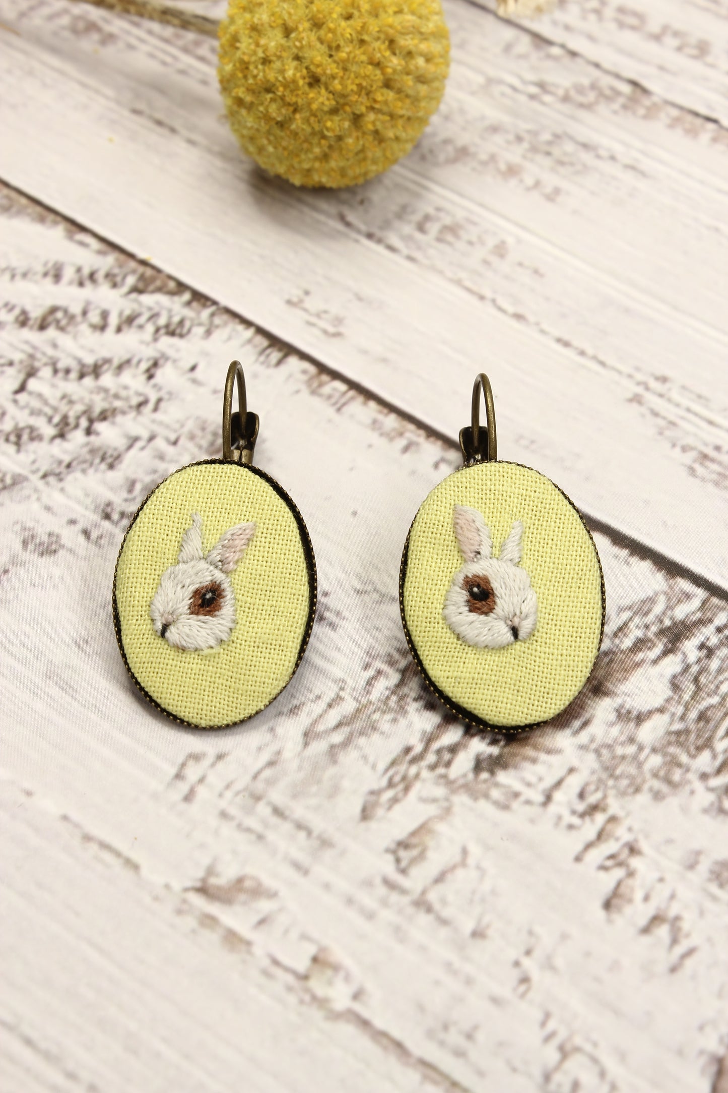 Embroidery Bunny Earrings