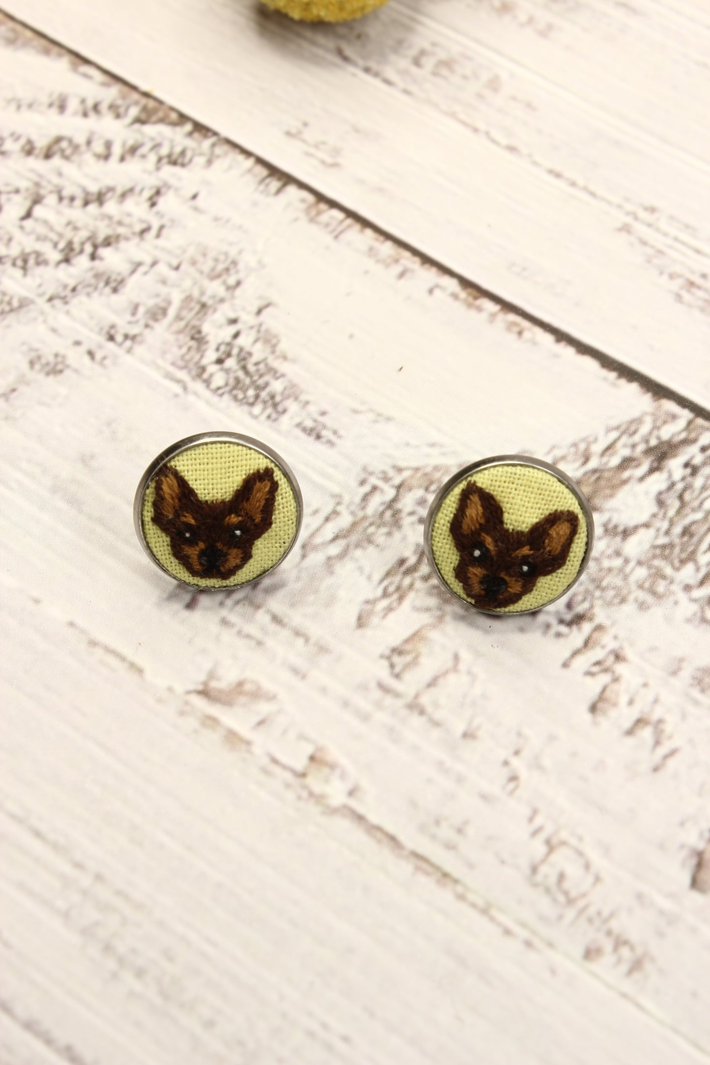 Embroidery Chihuahua Studs #221B