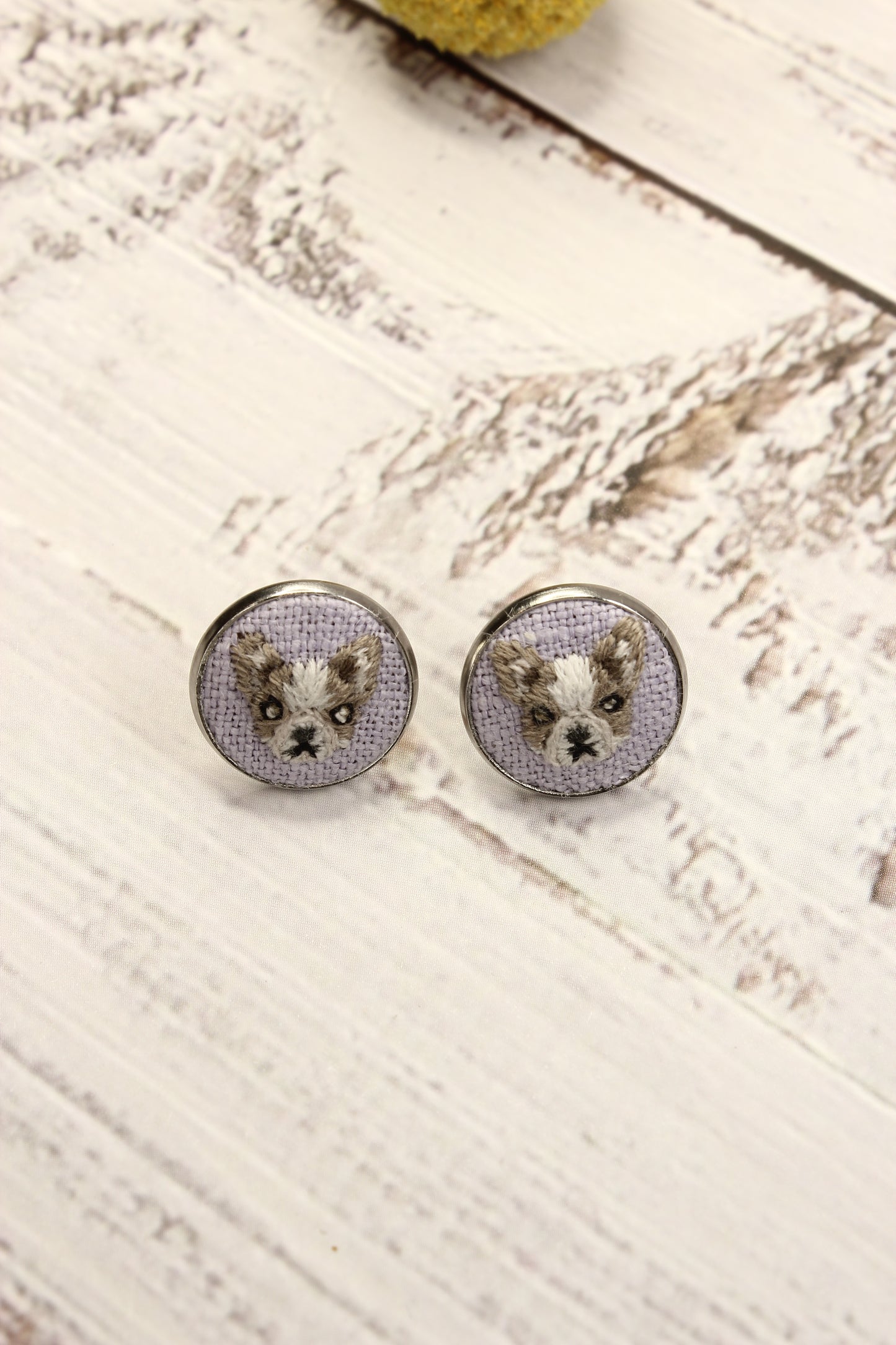 Embroidery French Bulldog Studs #87A