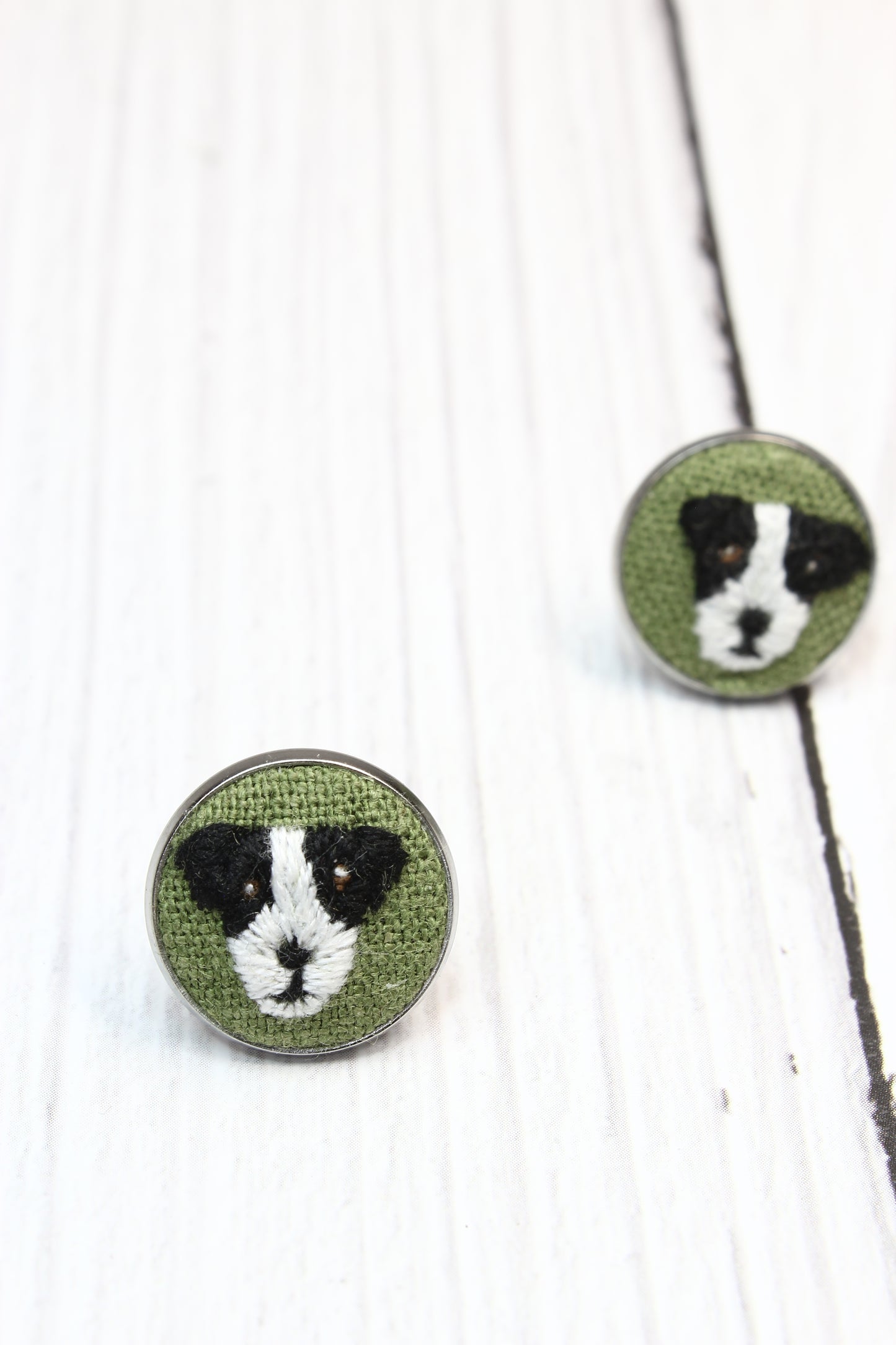 Embroidery Jack Russell Studs #60C