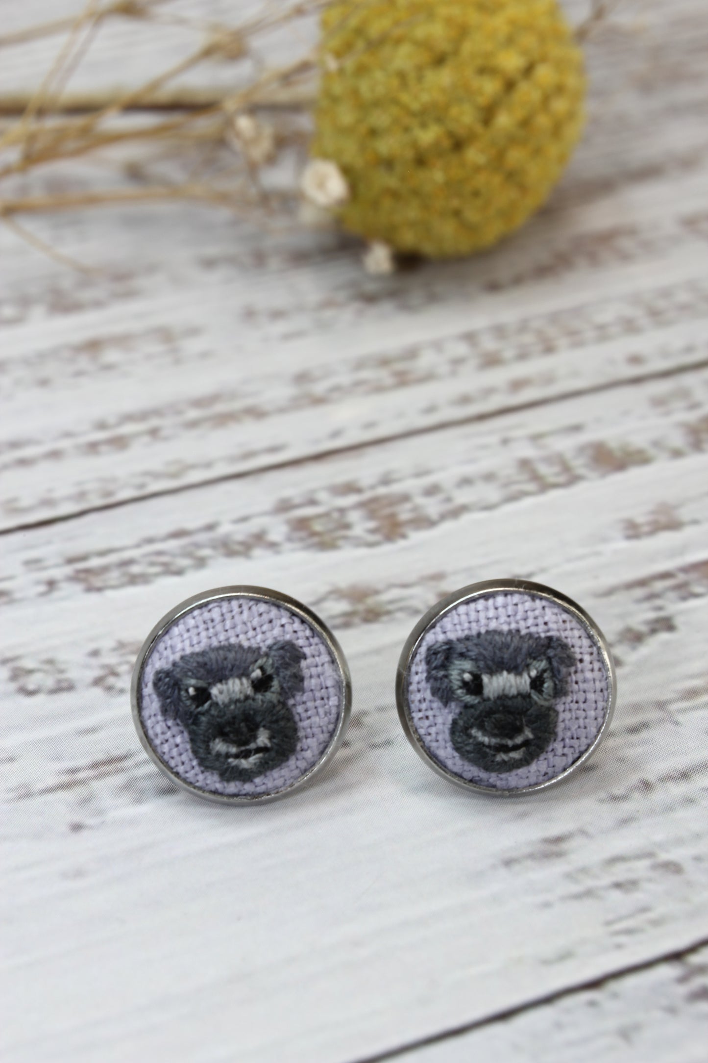 Embroidery Schnauzer Studs #196