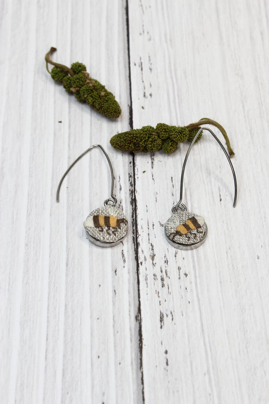 Embroidery Bee Wire Earrings