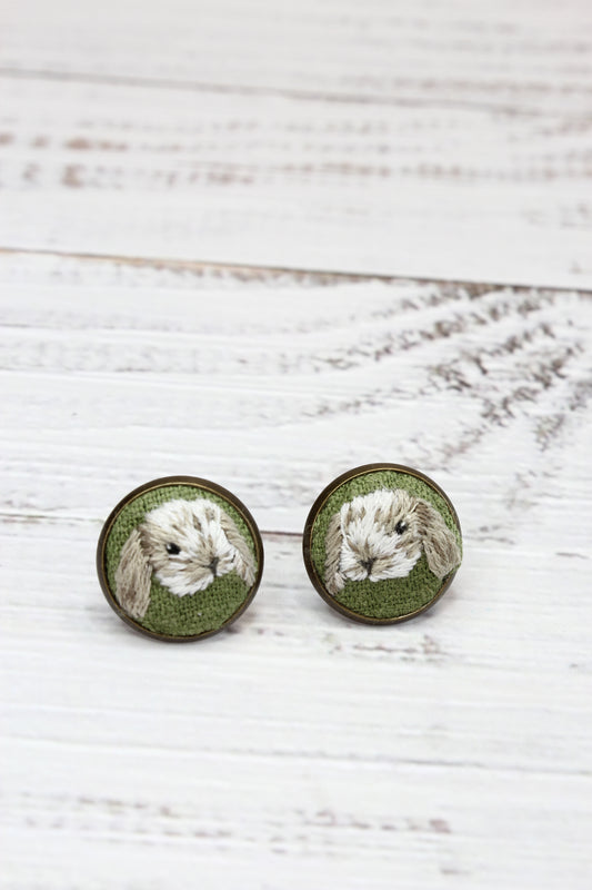 Embroidery Bunny Studs