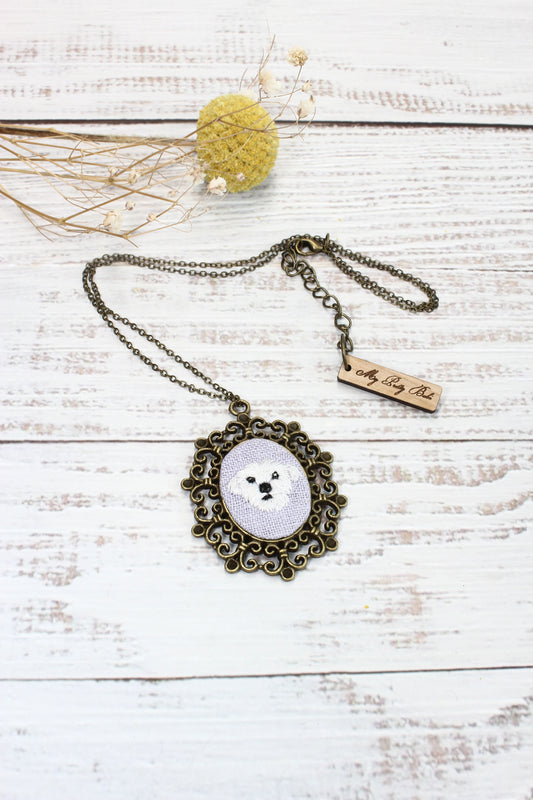 Embroidery Maltese Necklace