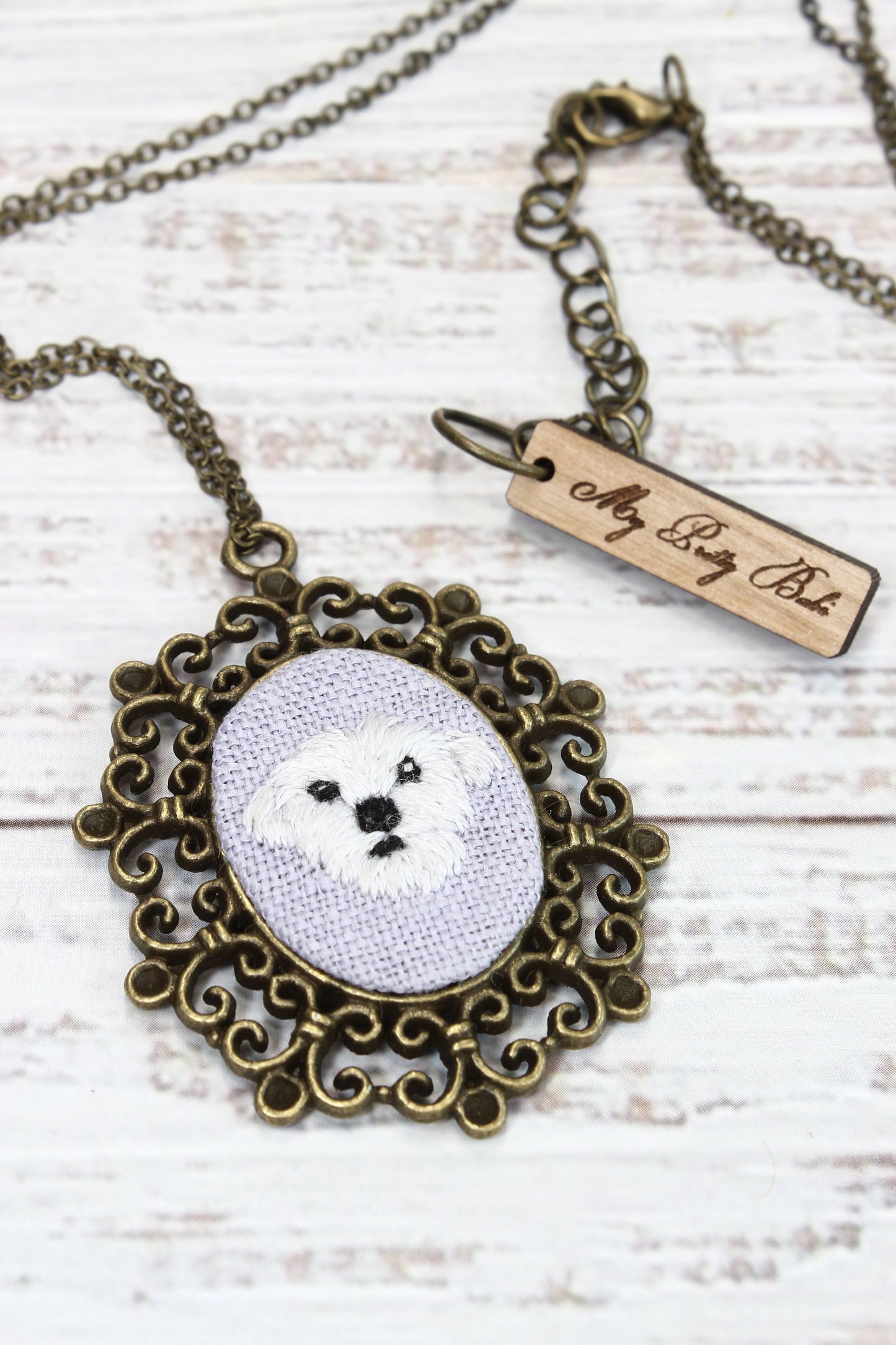 Embroidery Maltese Necklace