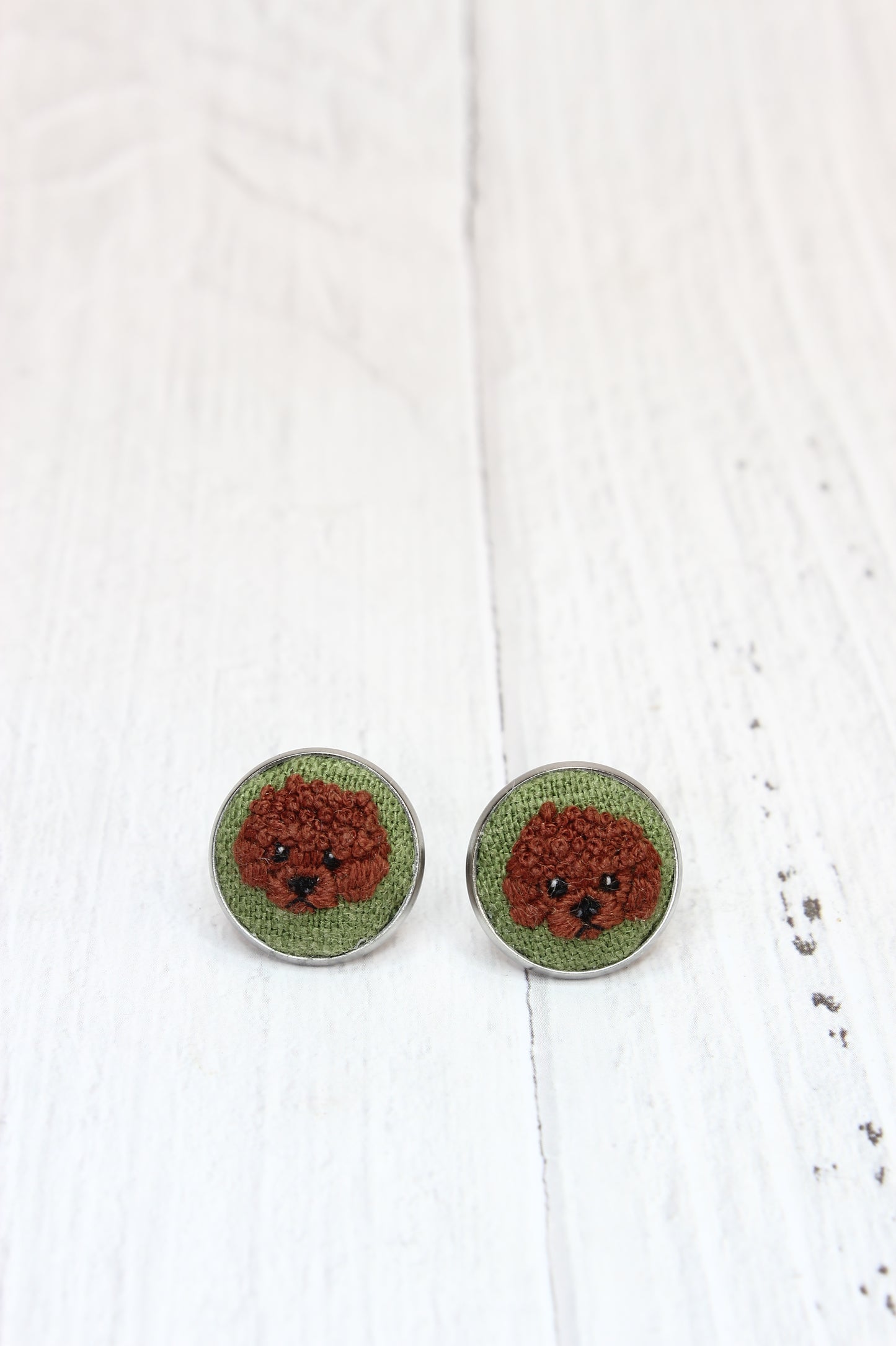 Embroidery Poodle Studs #80