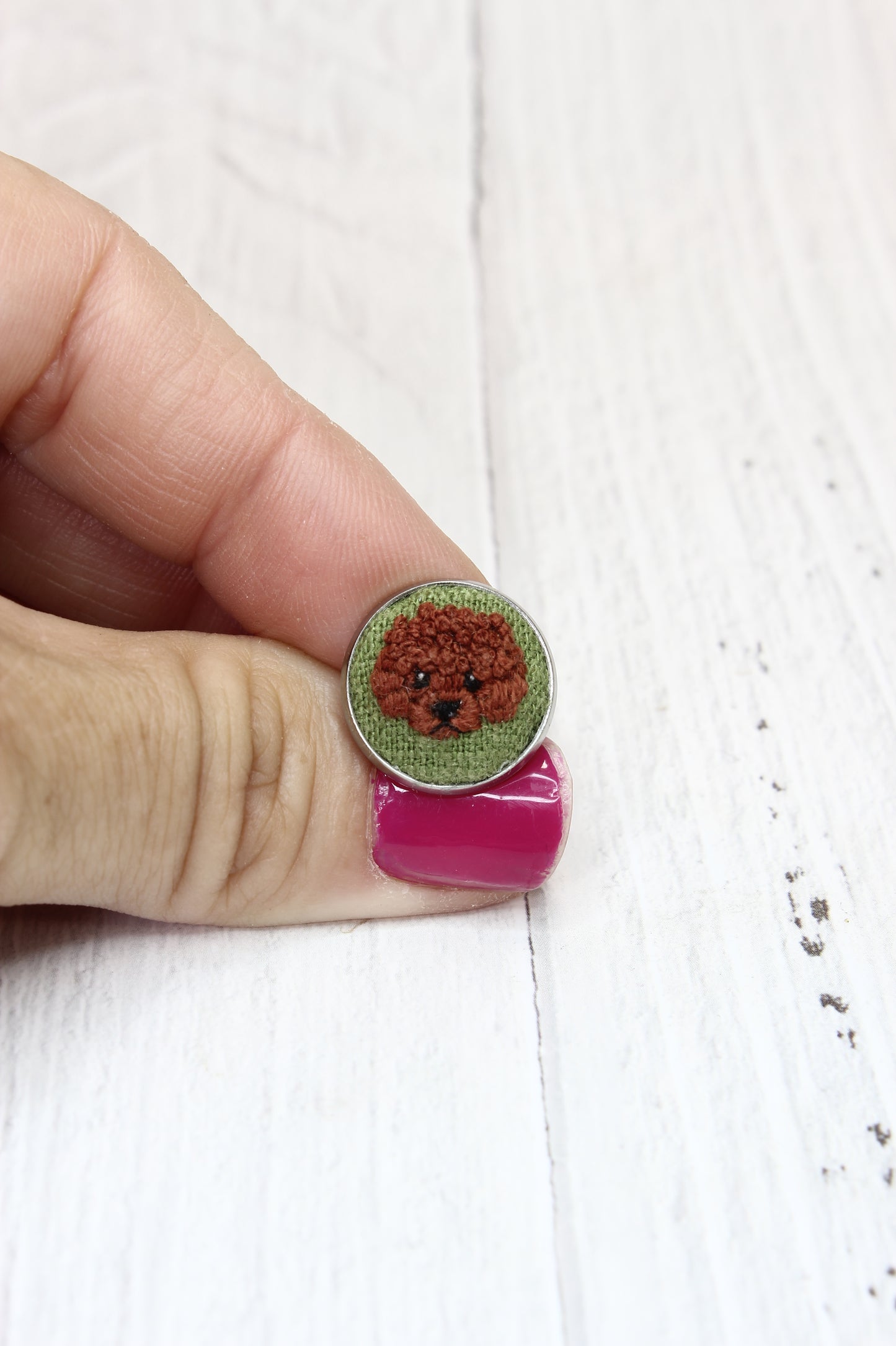 Embroidery Poodle Studs #80
